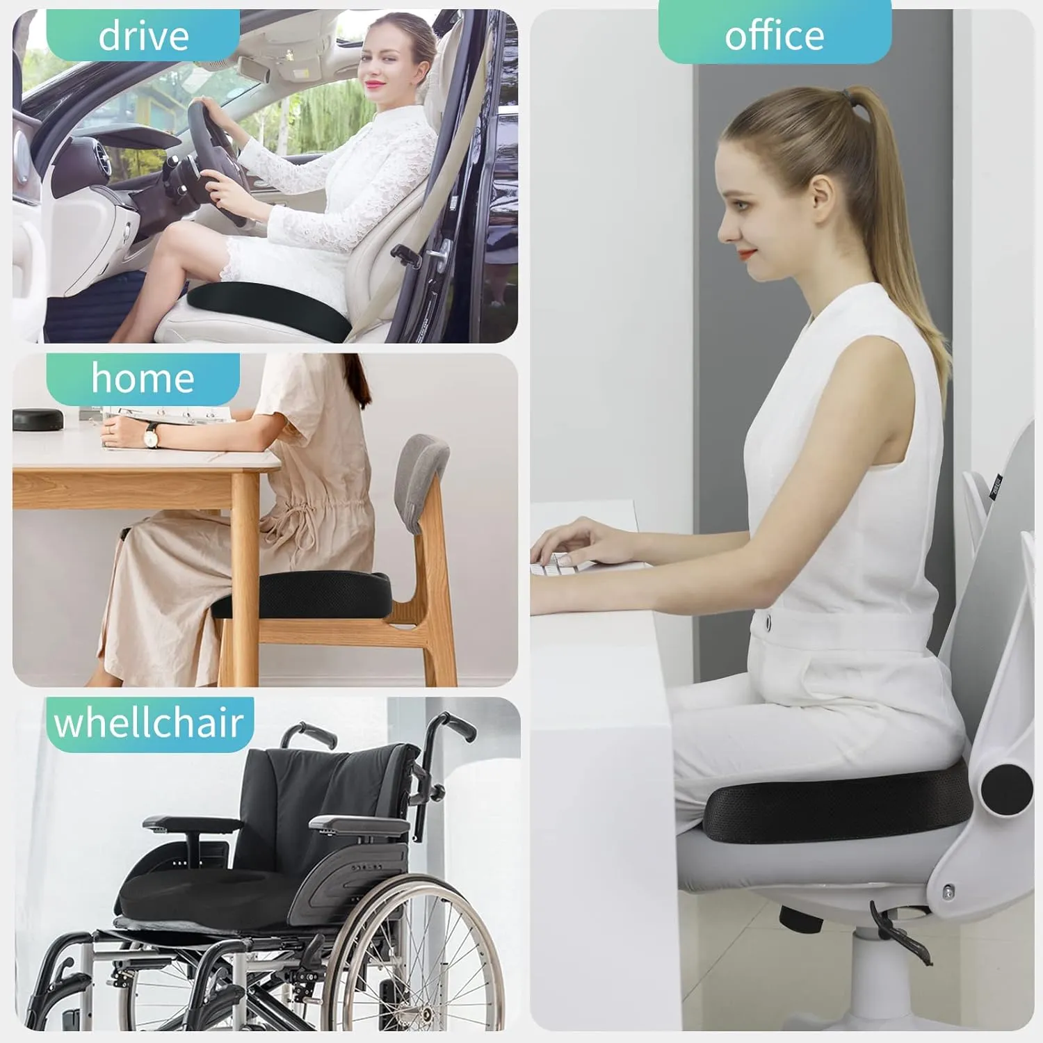 Tailbone Pain & Hemorrhoid Donut Pillow Pressure Relief Cushion for Sitting