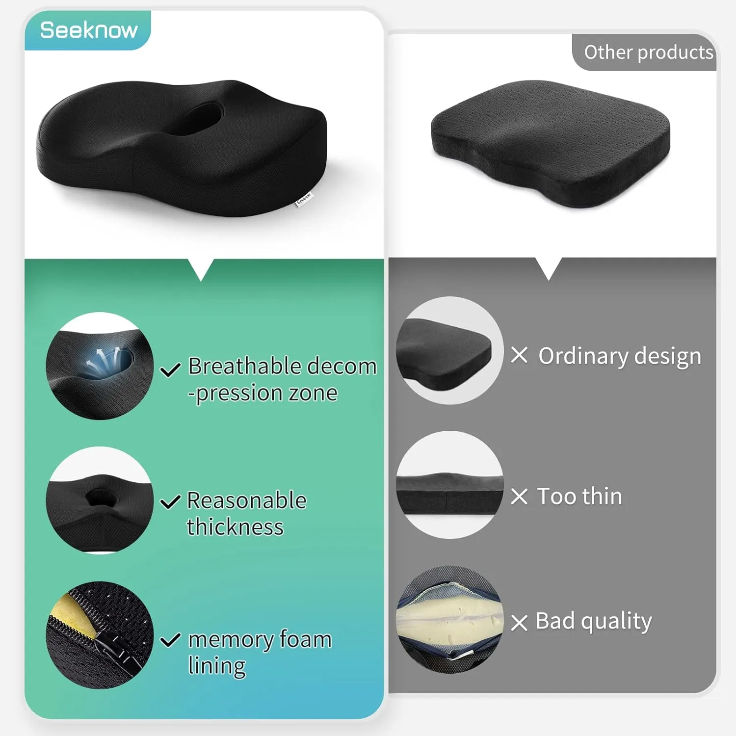 Tailbone Pain & Hemorrhoid Donut Pillow Pressure Relief Cushion for Sitting