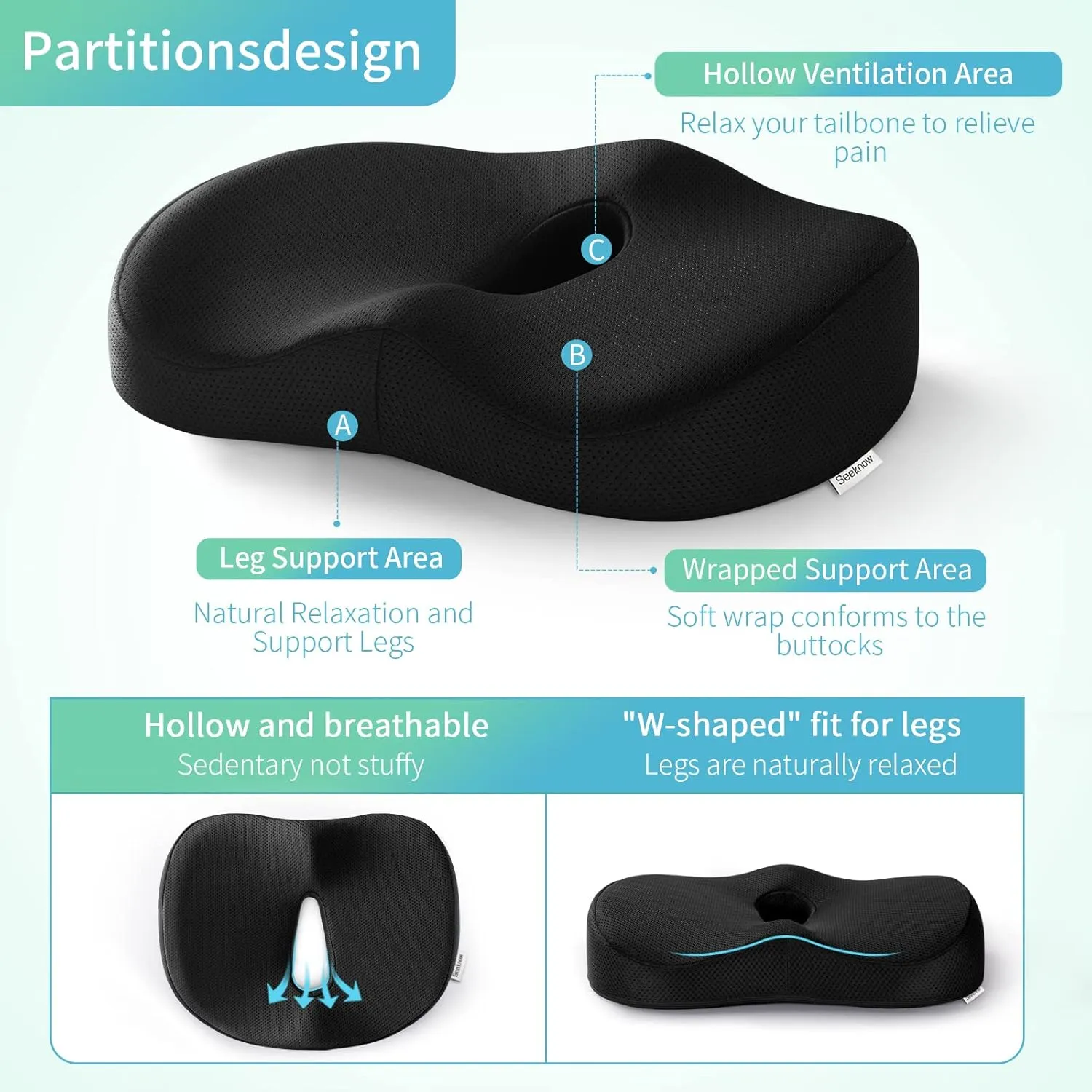 Tailbone Pain & Hemorrhoid Donut Pillow Pressure Relief Cushion for Sitting