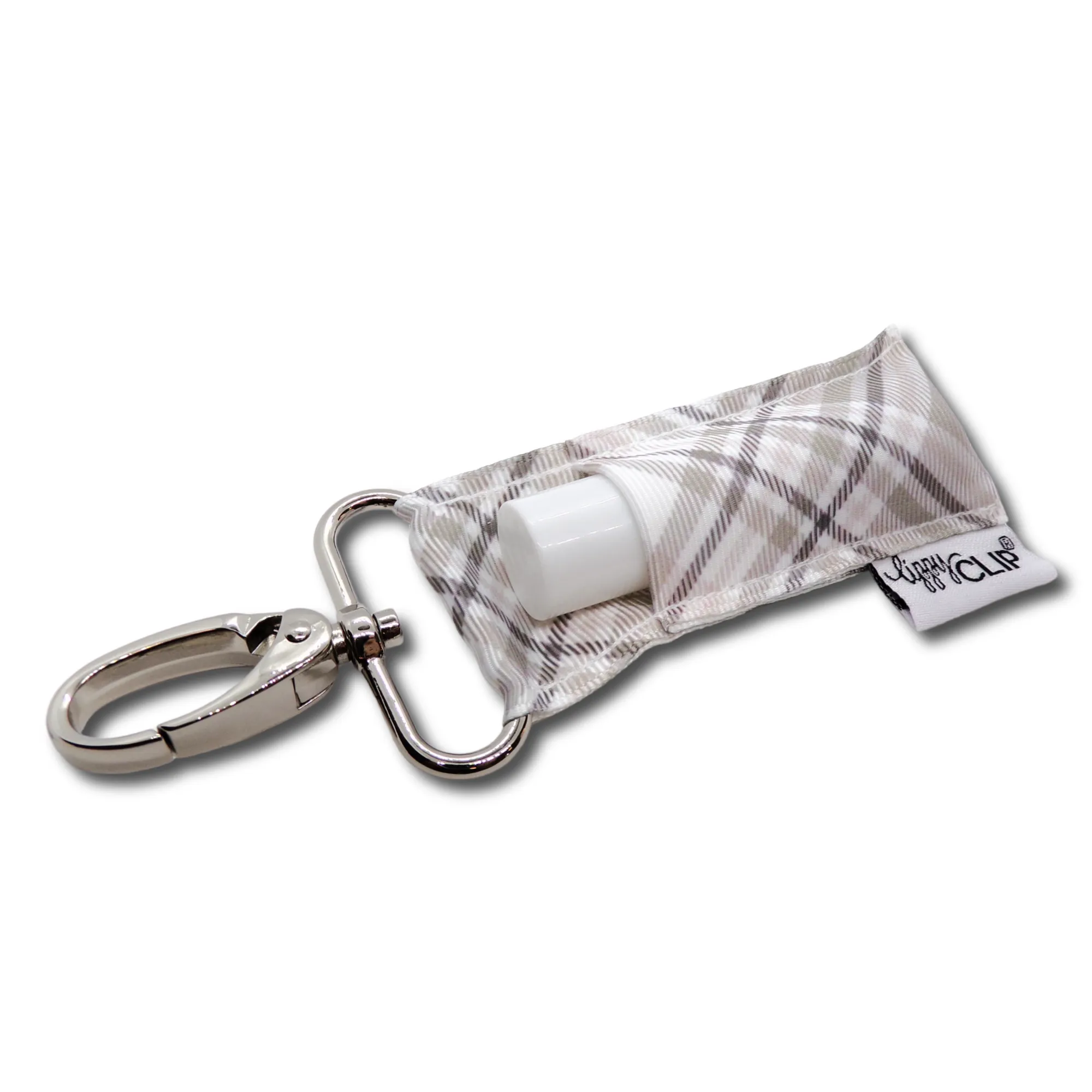 Taupe Plaid LippyClip® Lip Balm Holder