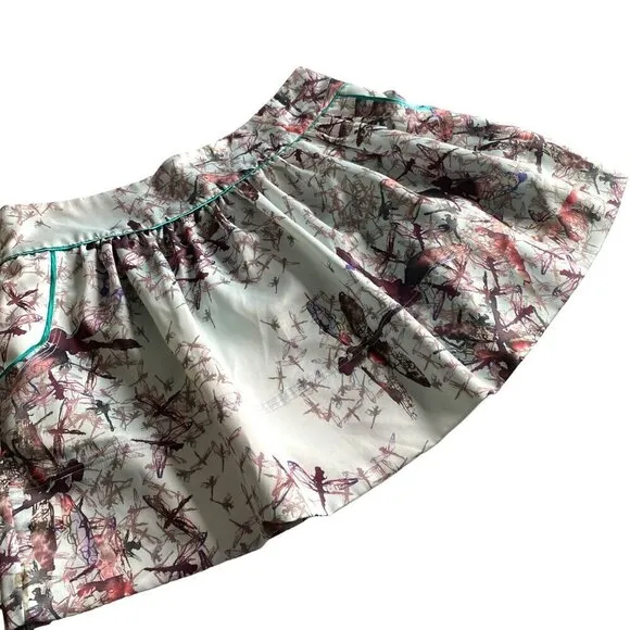 Ted Baker London Dragonfly Mini Skirt Women's Sz 2 Designer Preppy Party NWT
