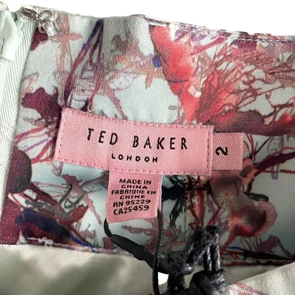 Ted Baker London Dragonfly Mini Skirt Women's Sz 2 Designer Preppy Party NWT