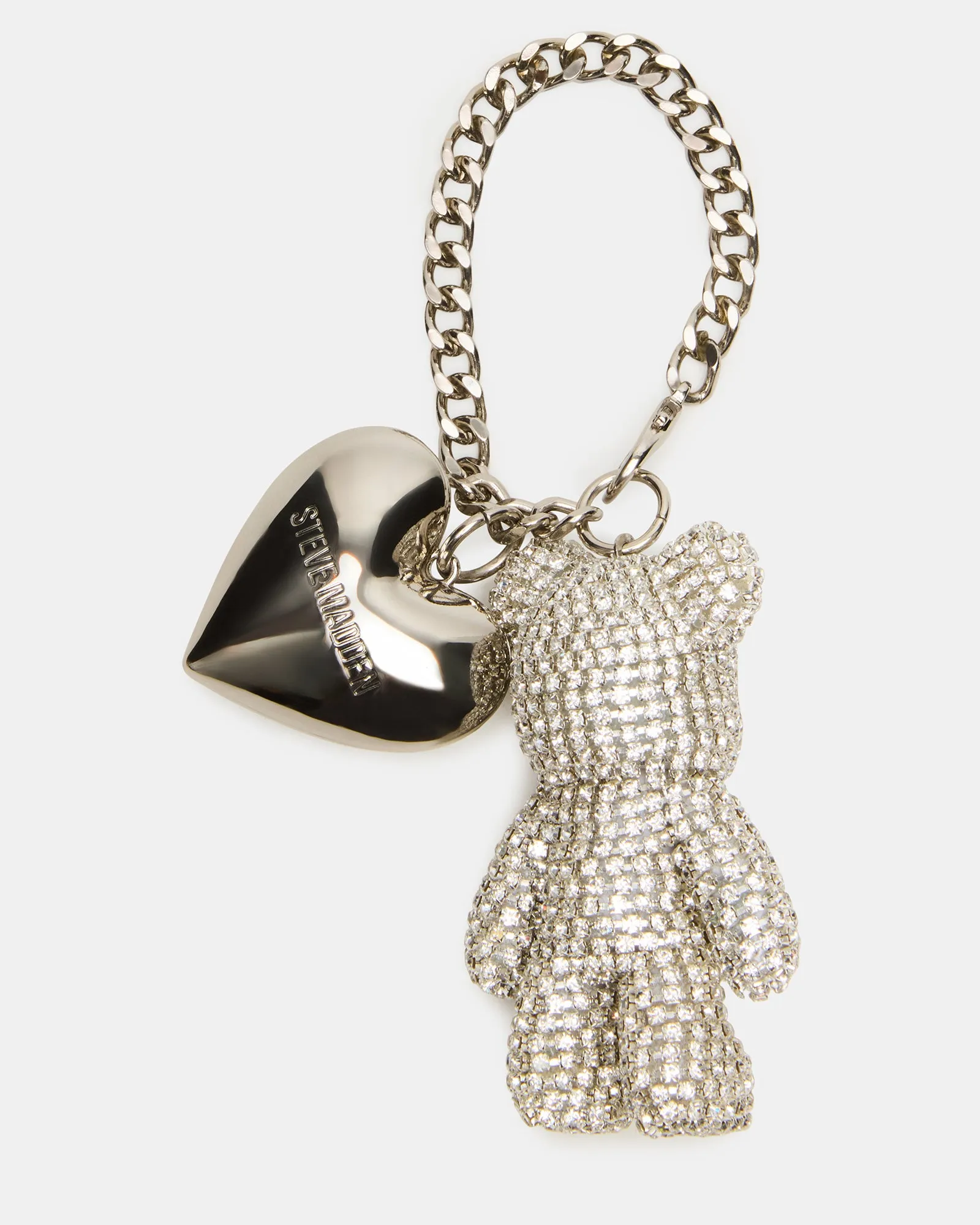 TEDDY BAG CHARM SILVER