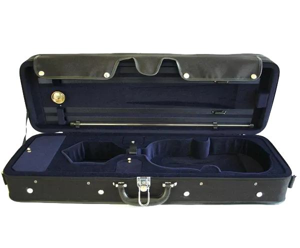 TG Oblong Violin Case Hill Style 1/4 - Black with Blue Interior