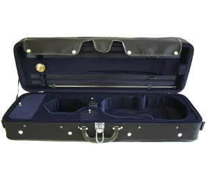 TG Oblong Violin Case Hill Style 1/4 - Black with Blue Interior