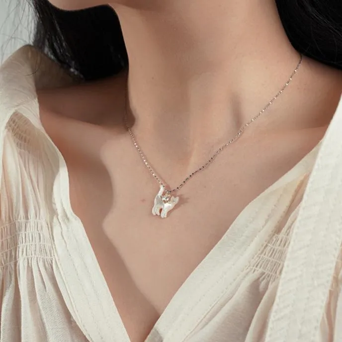 The Cat Necklace (Solid Silver)