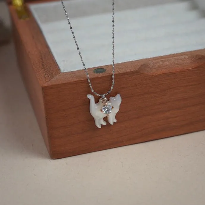 The Cat Necklace (Solid Silver)