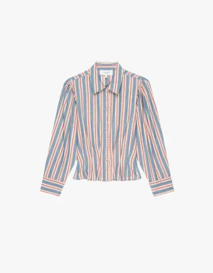 The Great The Honor Top in Blue Frontier Stripe