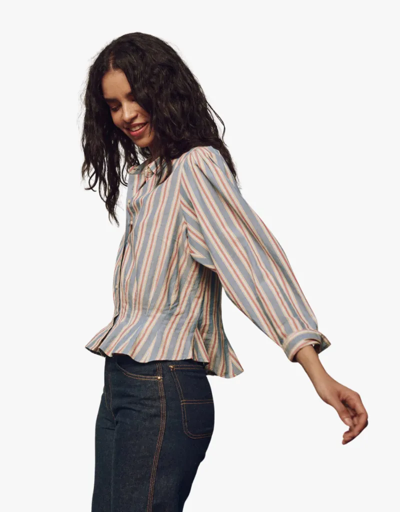 The Great The Honor Top in Blue Frontier Stripe