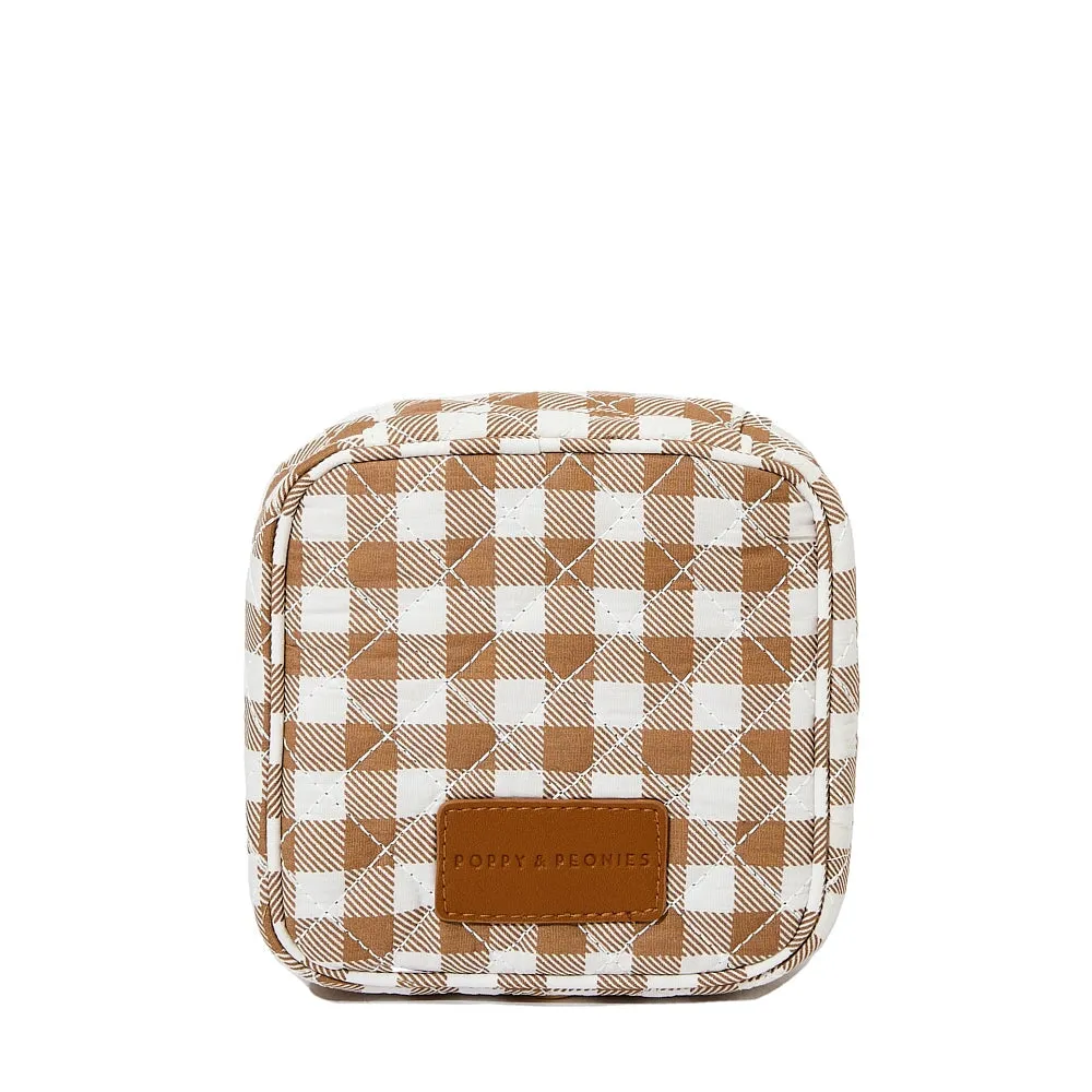 The Quilted Teched Out Case Brown Gingham