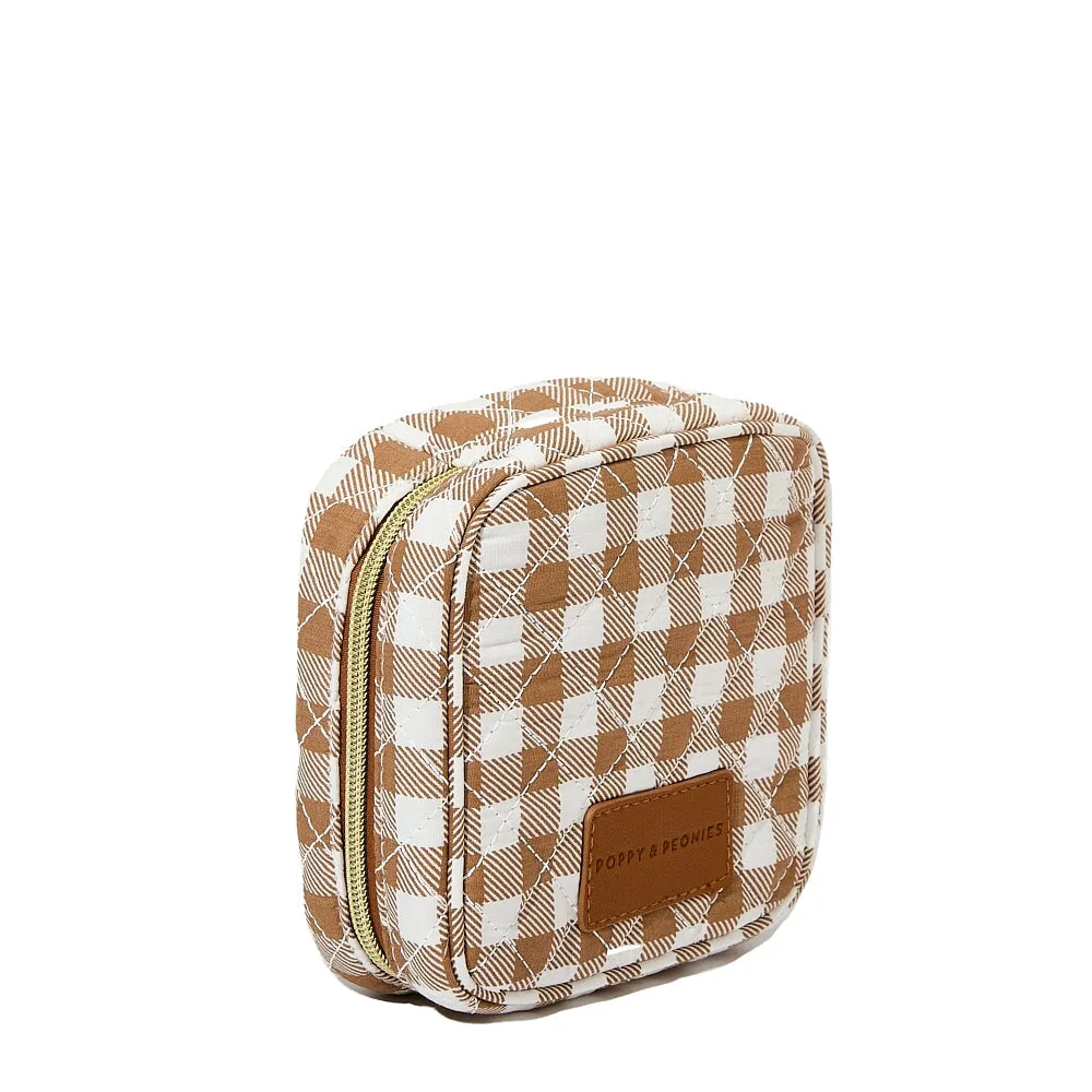 The Quilted Teched Out Case Brown Gingham