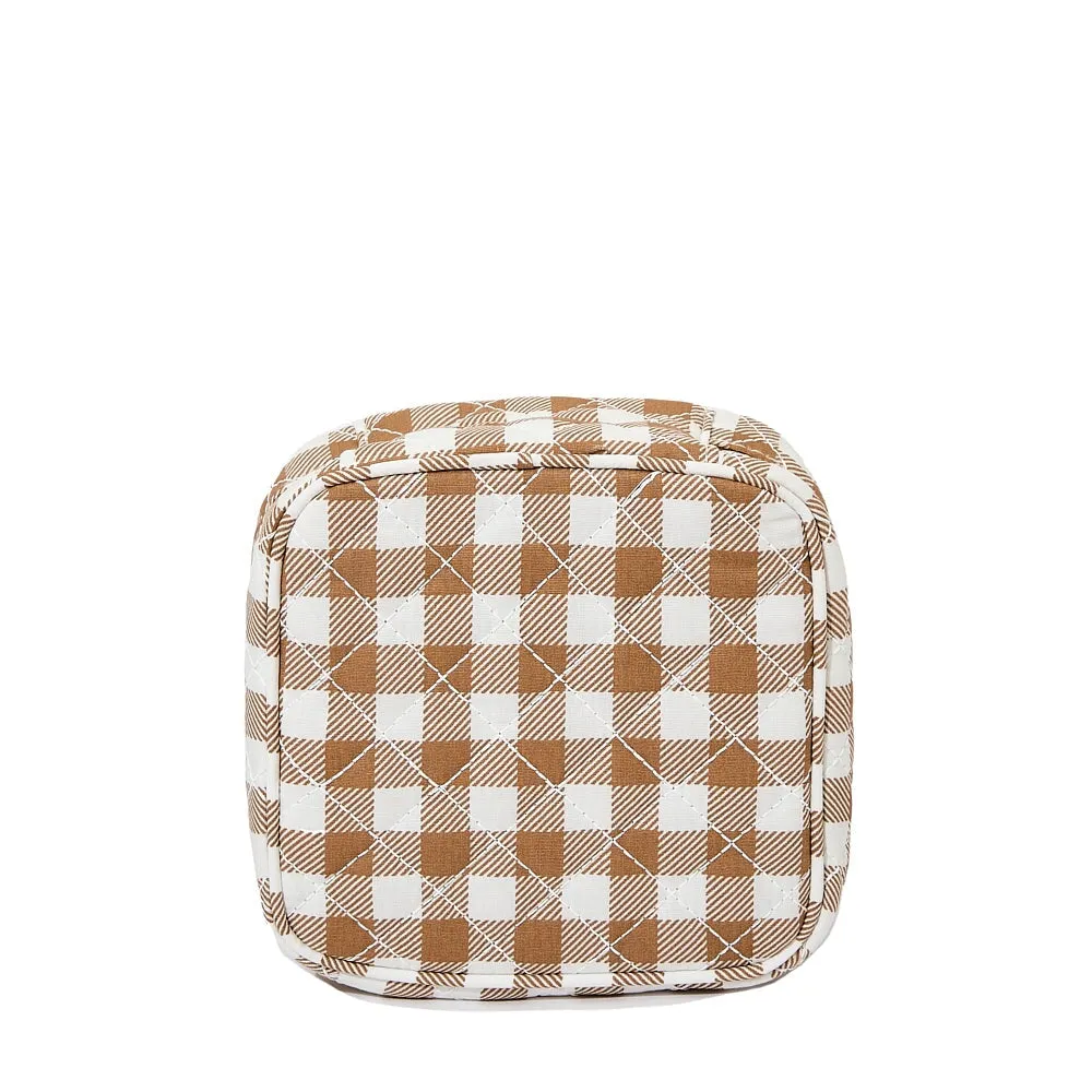 The Quilted Teched Out Case Brown Gingham