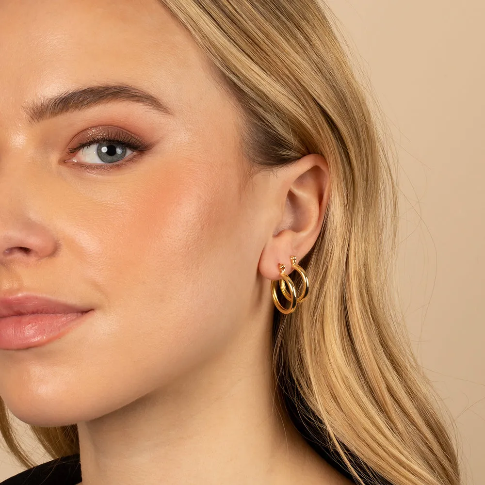 Thin Solid Tube Huggie Earring