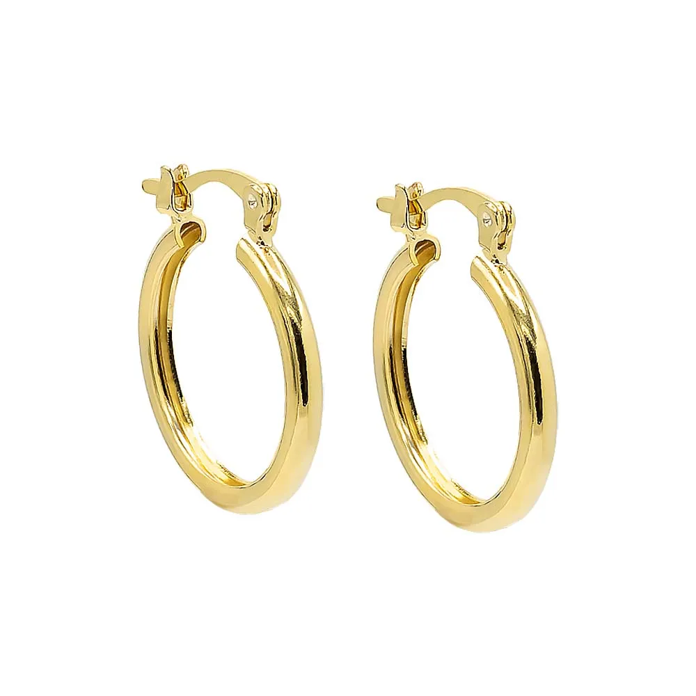 Thin Solid Tube Huggie Earring