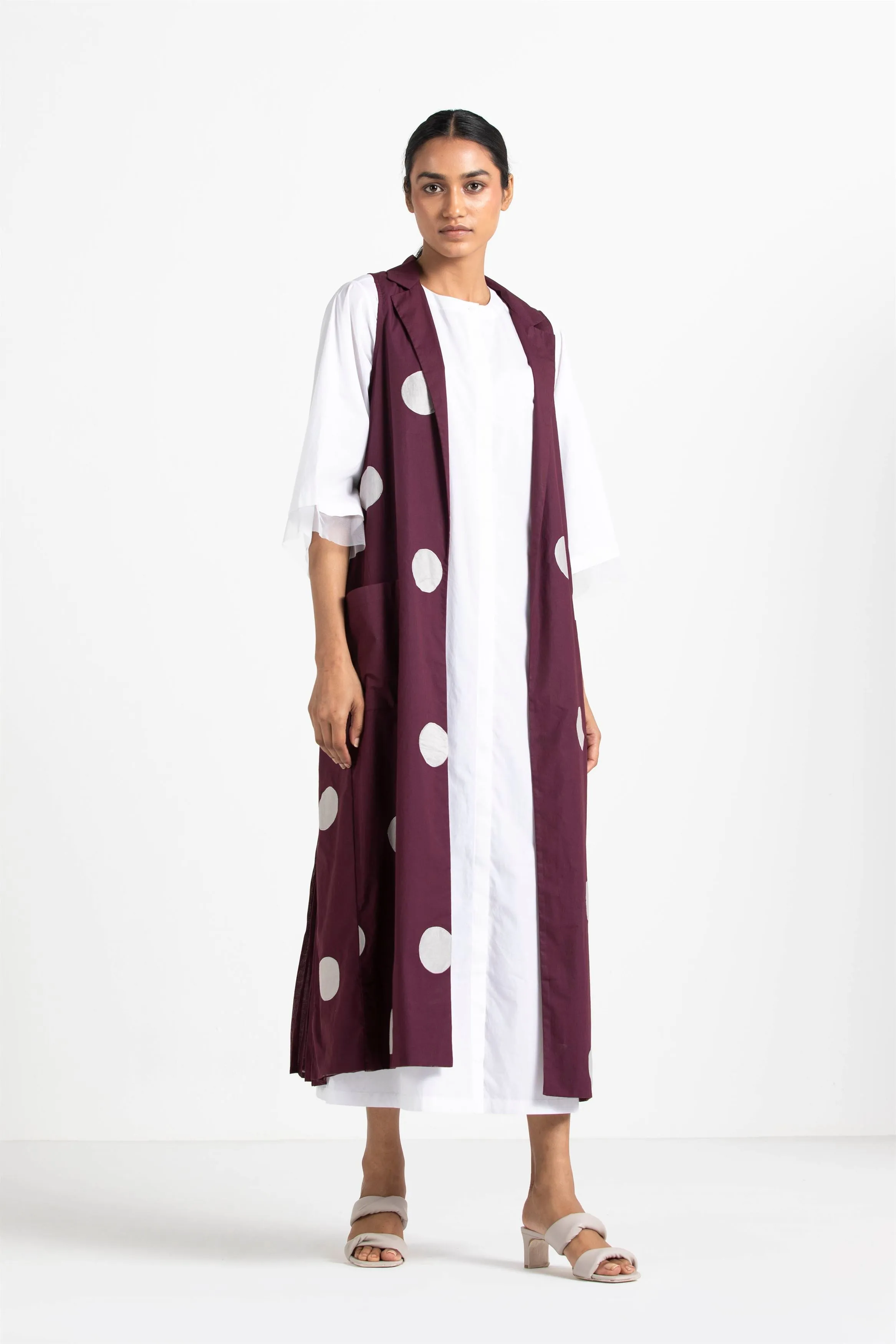 THREE   -   Back Pleat Applique Jacket Co Ord