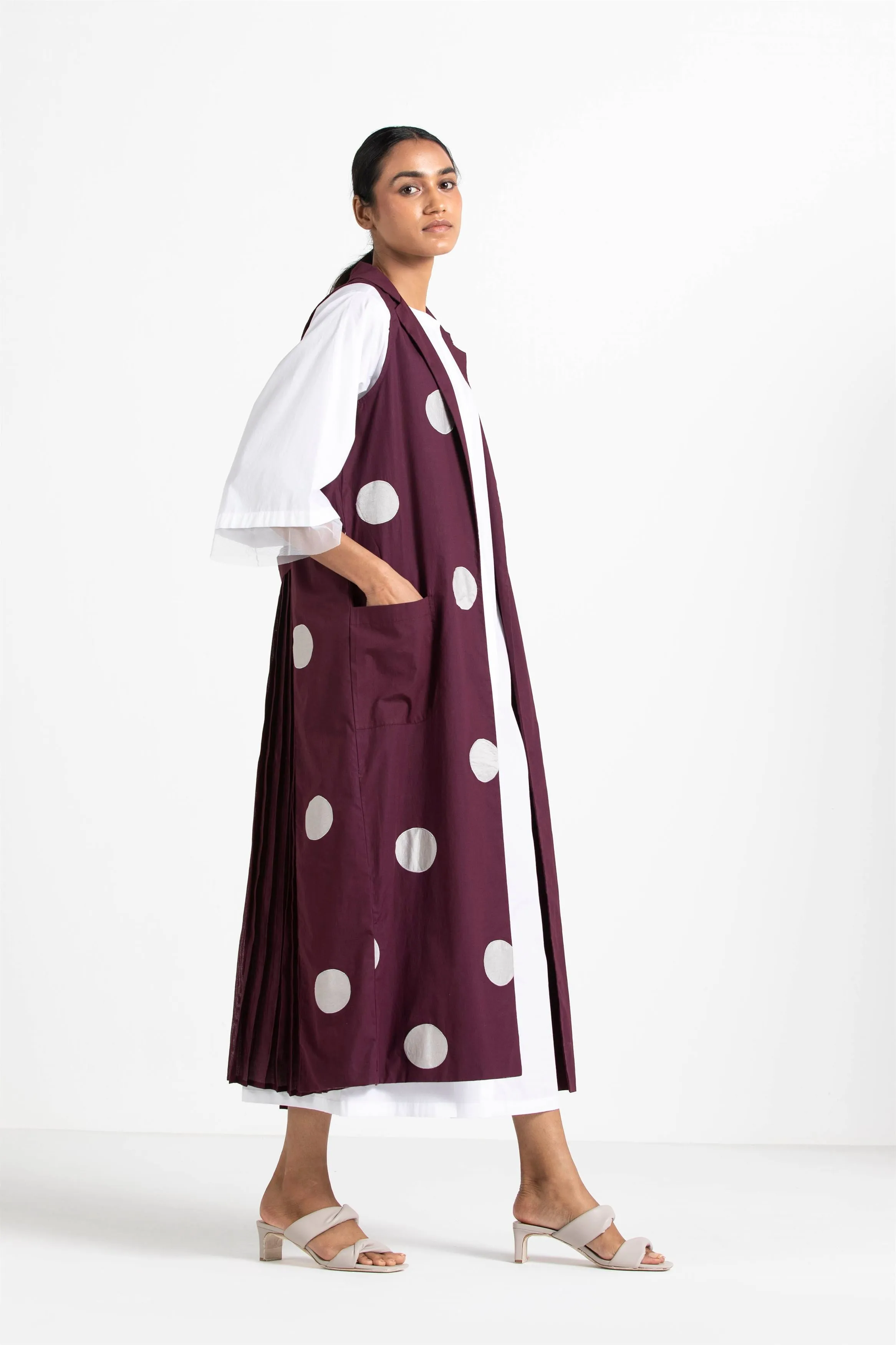 THREE   -   Back Pleat Applique Jacket Co Ord