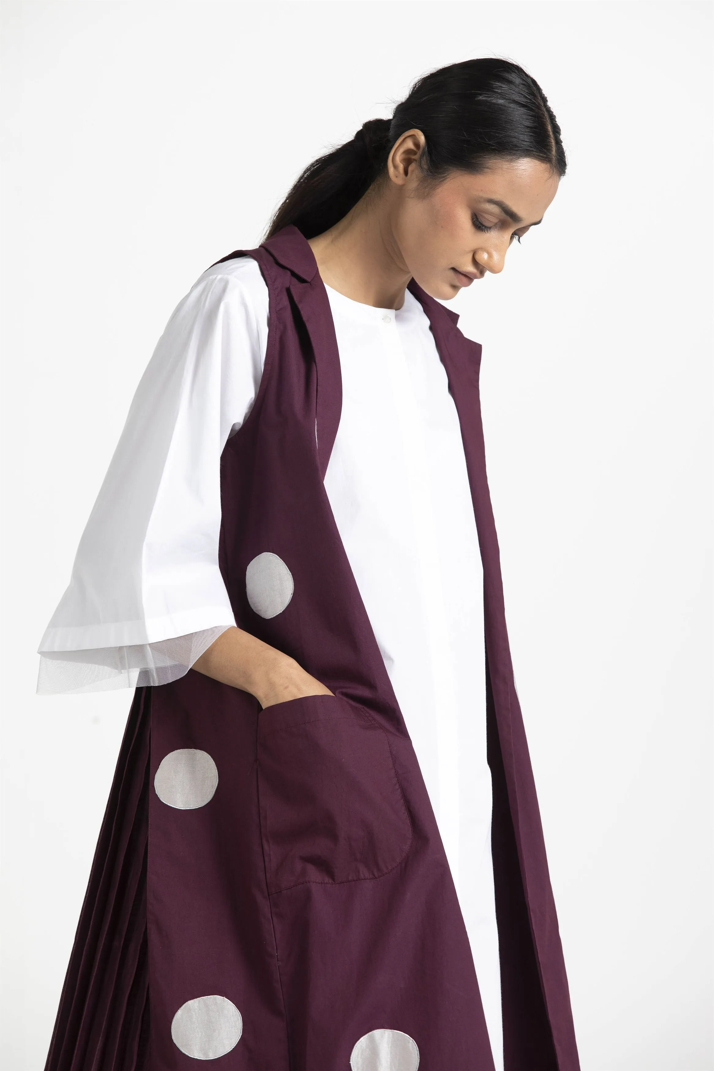 THREE   -   Back Pleat Applique Jacket Co Ord