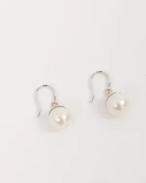 Tiffany & Co. Silver Ziegfeld Pearl Drop Earrings