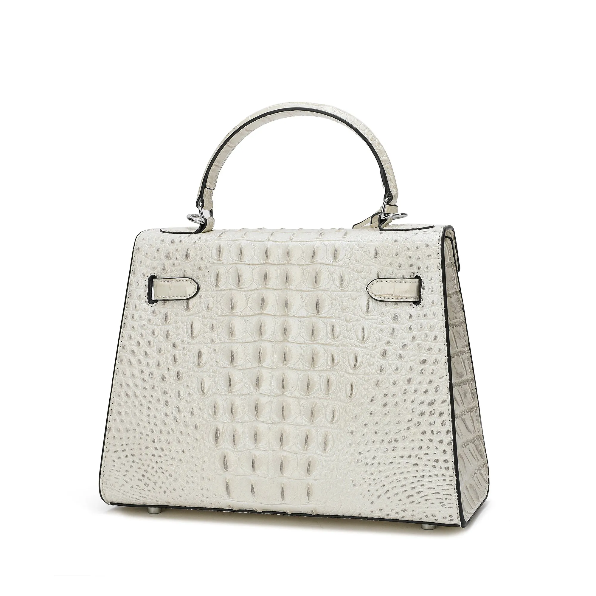 Tiffany & Fred Alligator Embossed Leather Satchel/Shoulder Bag