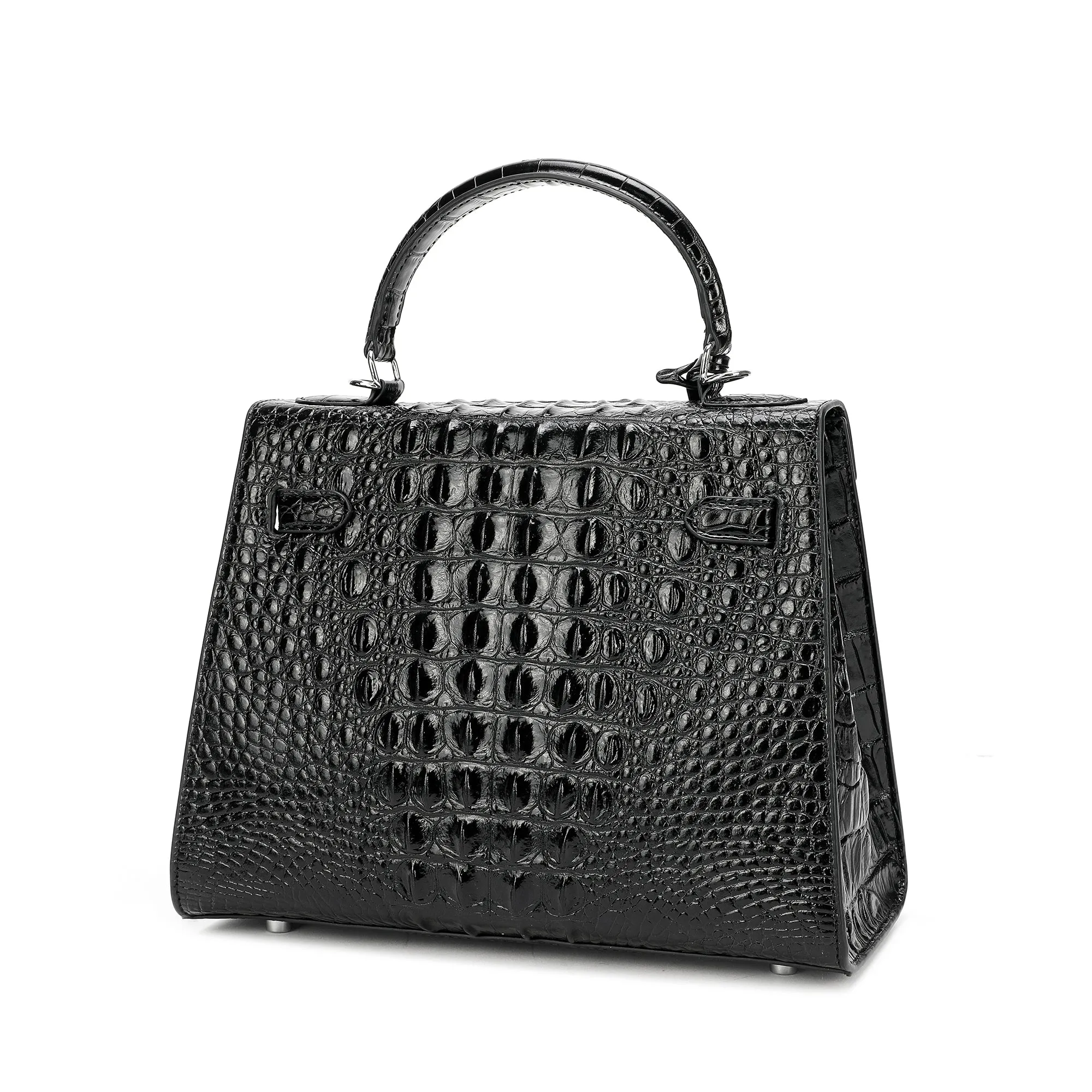 Tiffany & Fred Alligator Embossed Leather Satchel/Shoulder Bag