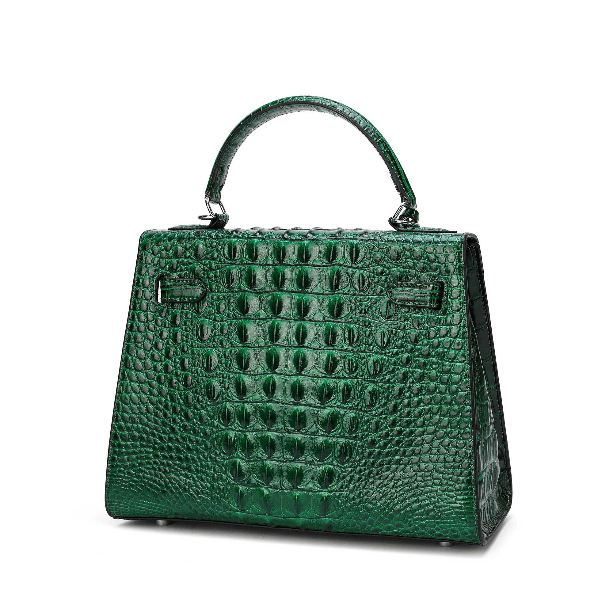 Tiffany & Fred Alligator Embossed Leather Satchel/Shoulder Bag