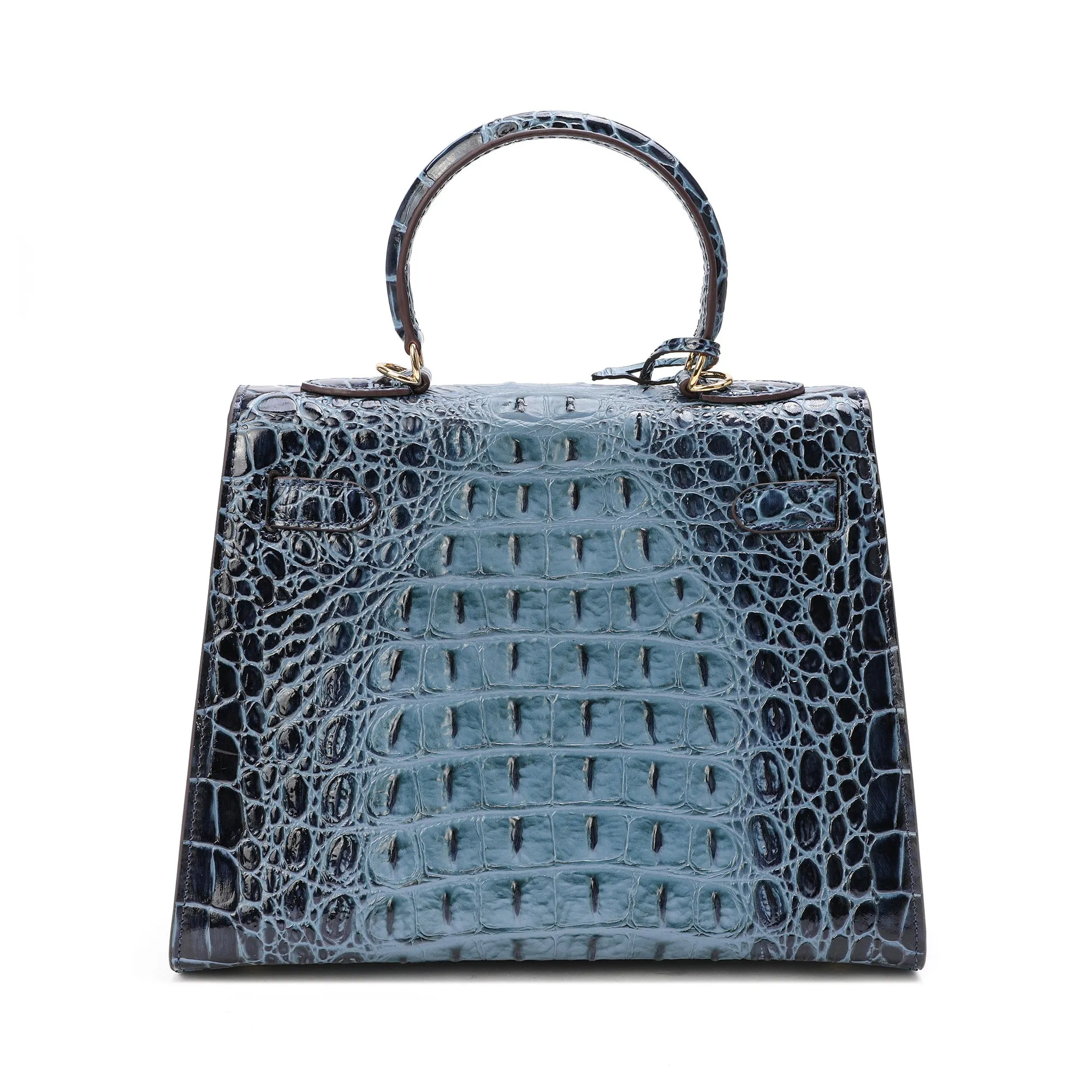 Tiffany & Fred Alligator Embossed Leather Satchel/Shoulder Bag