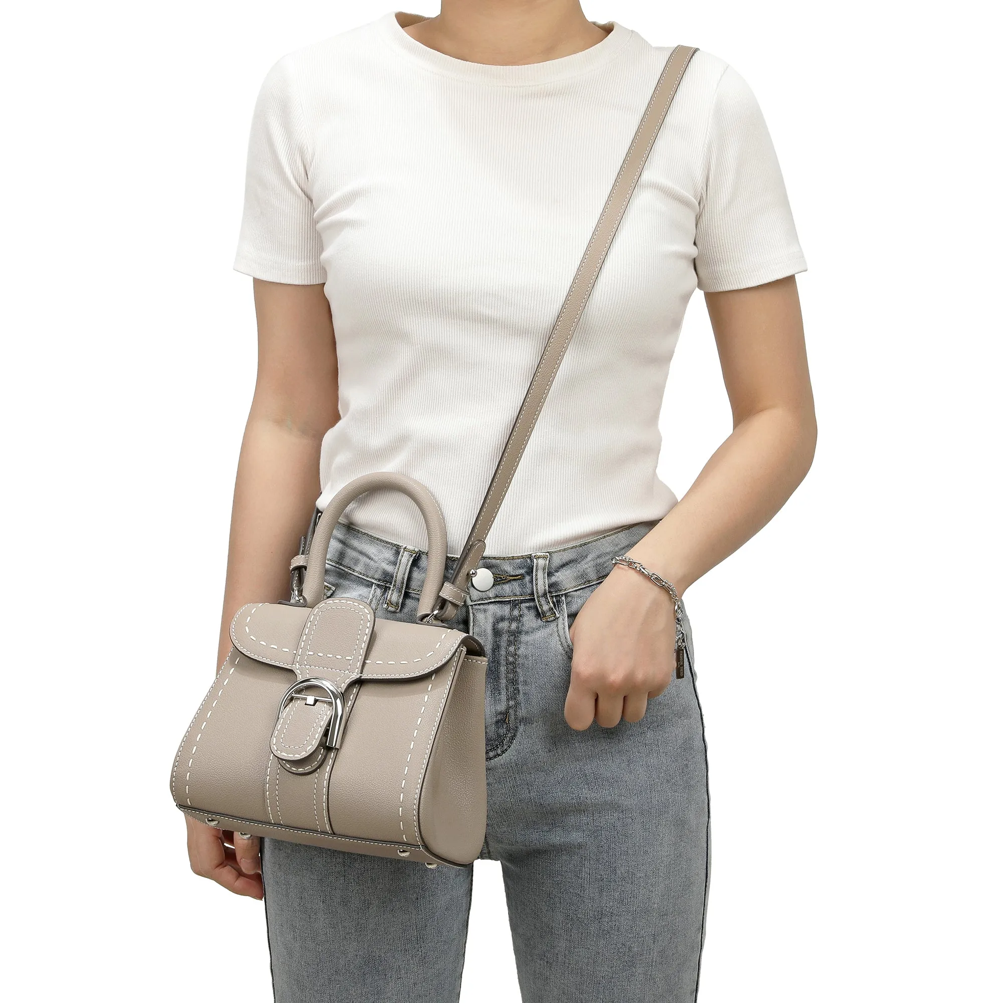 Tiffany & Fred Full-Grain Leather Satchel/Shoulder Bag