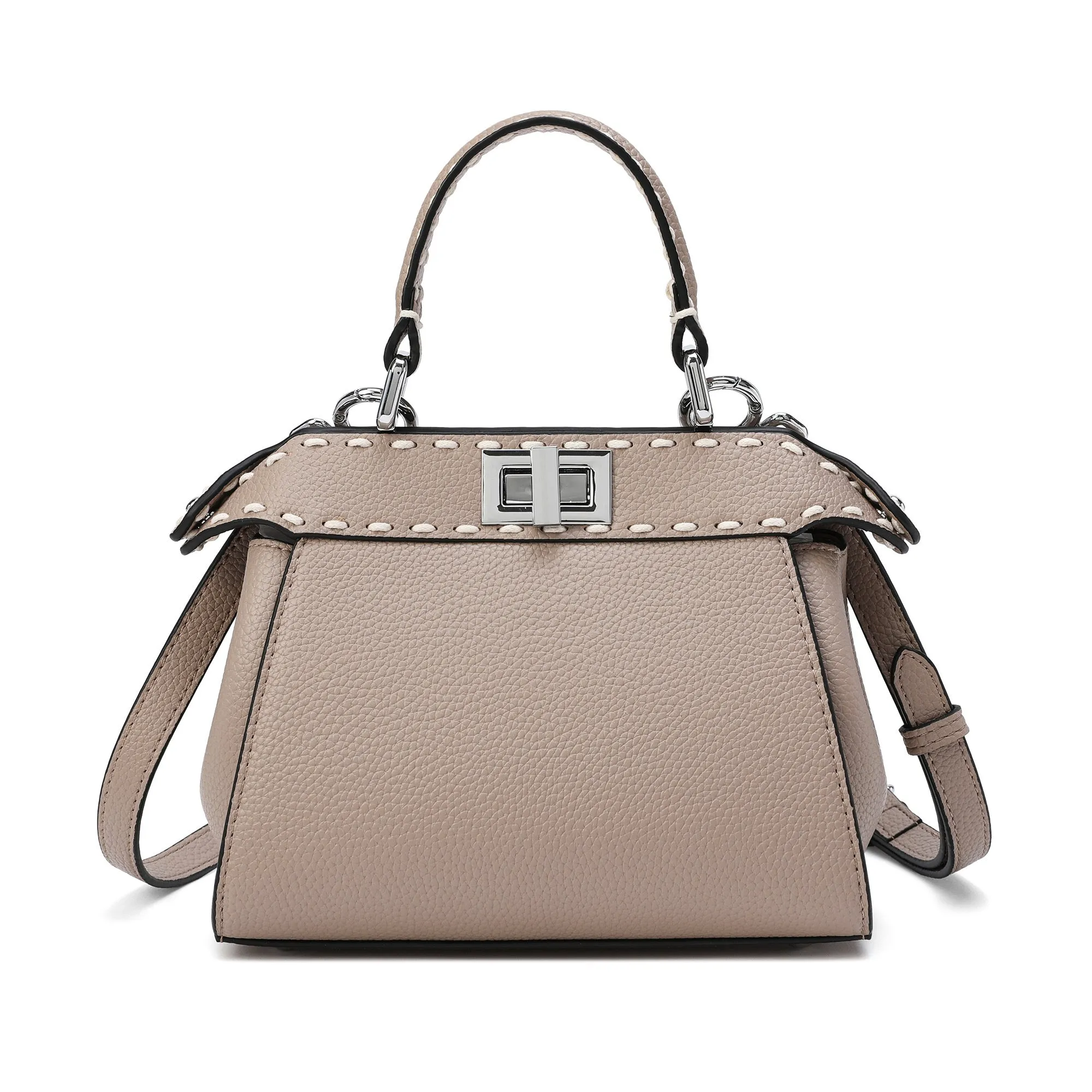Tiffany & Fred Top-Grain Leather Satchel/Shoulder Bag