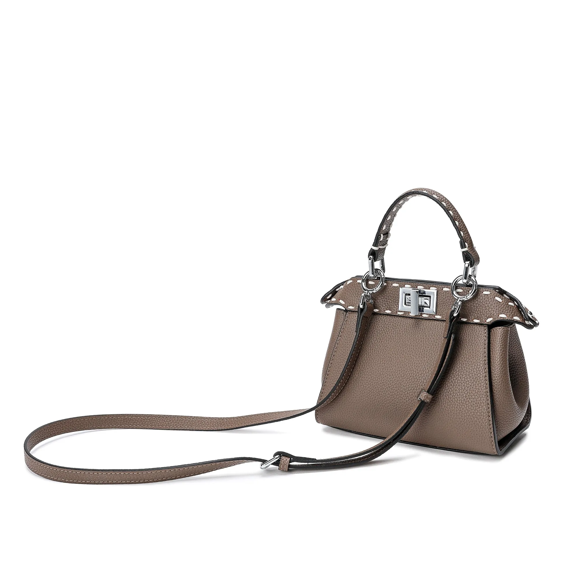Tiffany & Fred Top-Grain Leather Satchel/Shoulder Bag