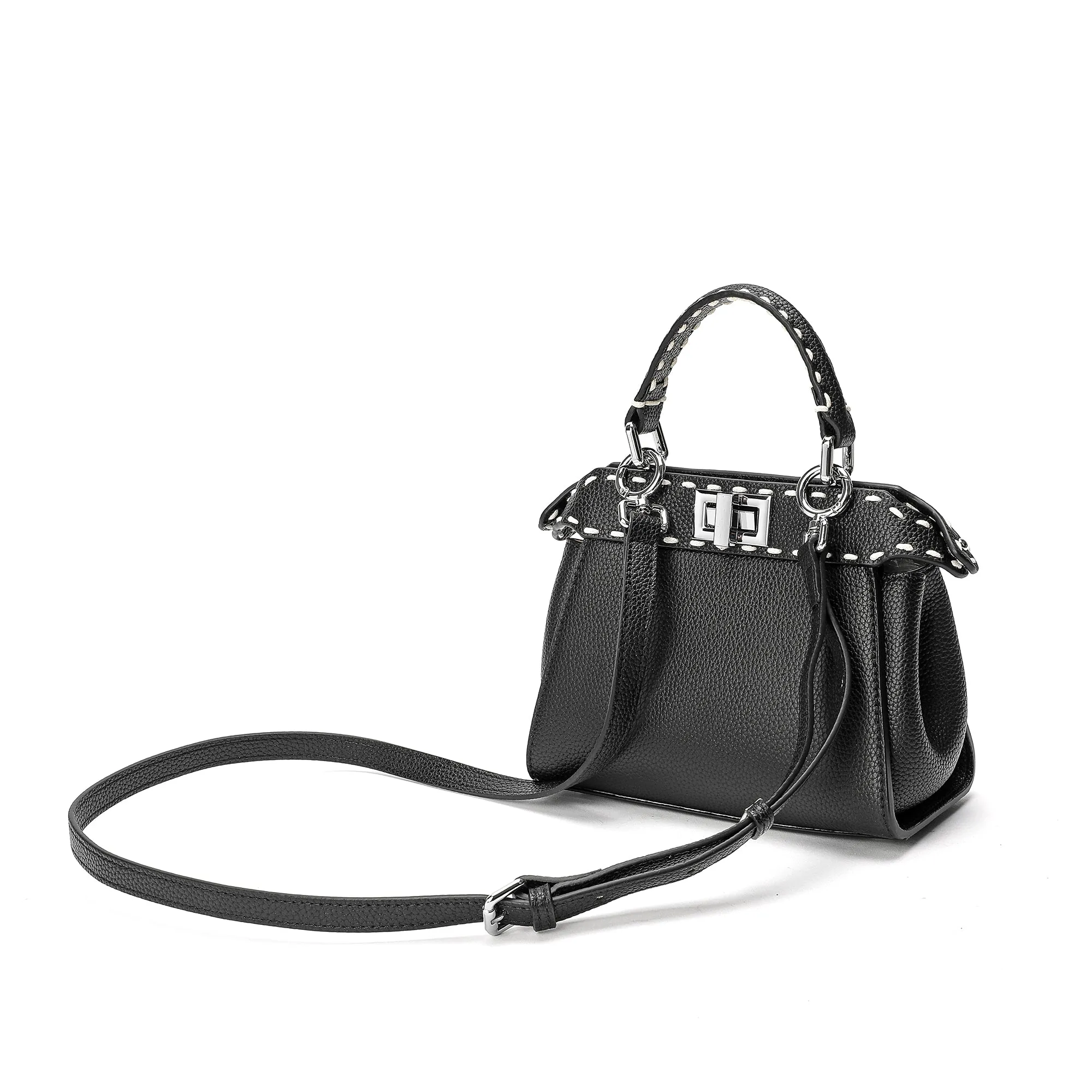 Tiffany & Fred Top-Grain Leather Satchel/Shoulder Bag