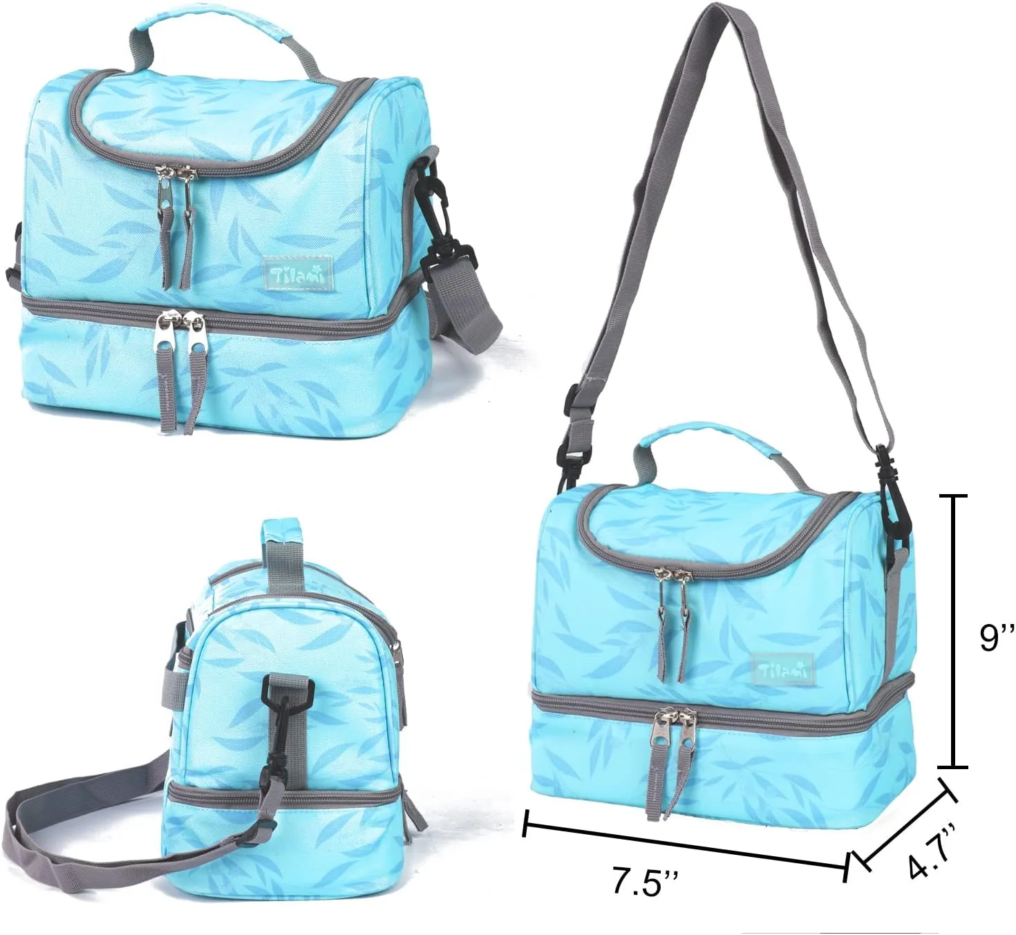 Tilami Blue Koala Double Handle Rolling Backpack 18 inch with Lunch Bag