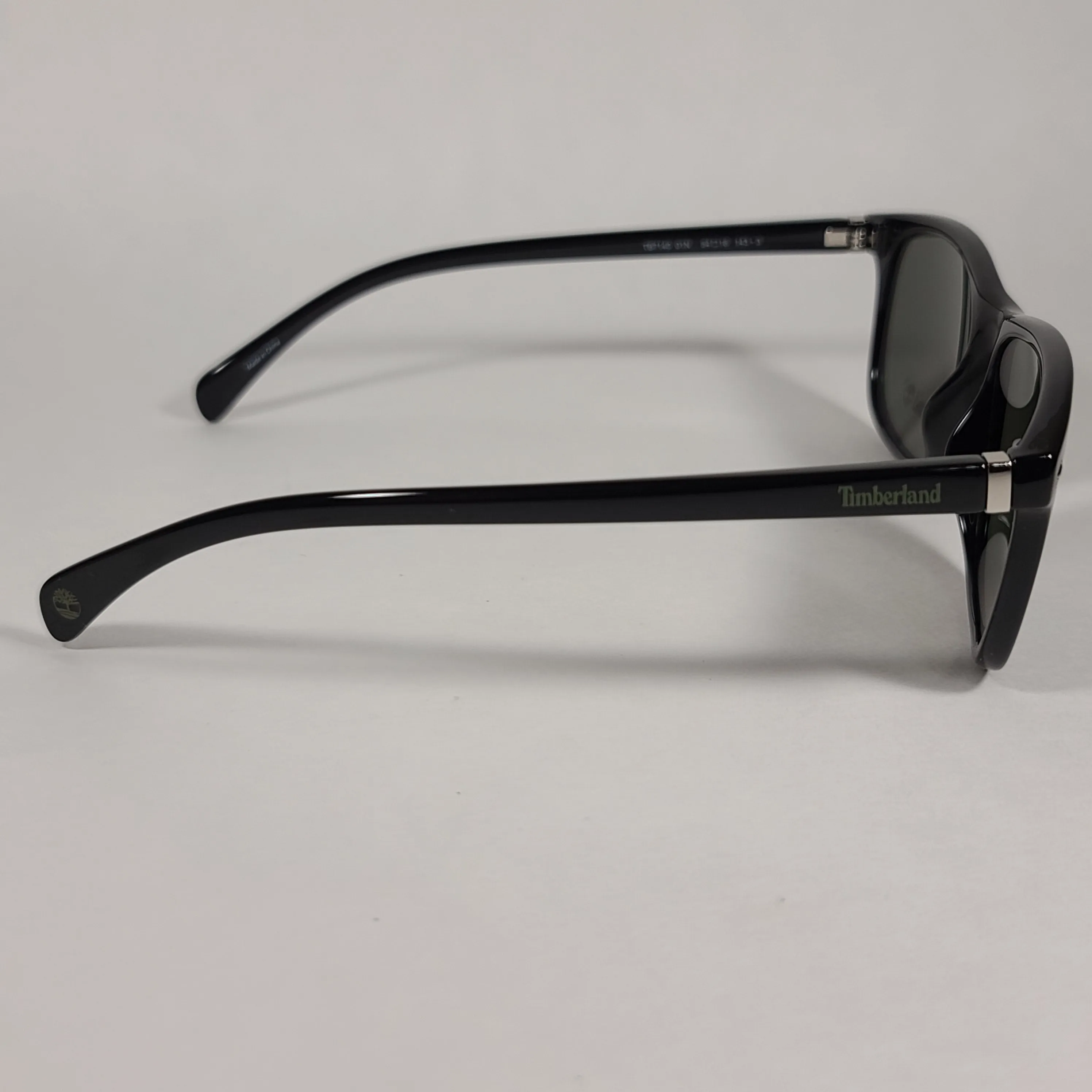 Timberland Square Sunglasses Shiny Black Frame Green Lens TB7140 01N
