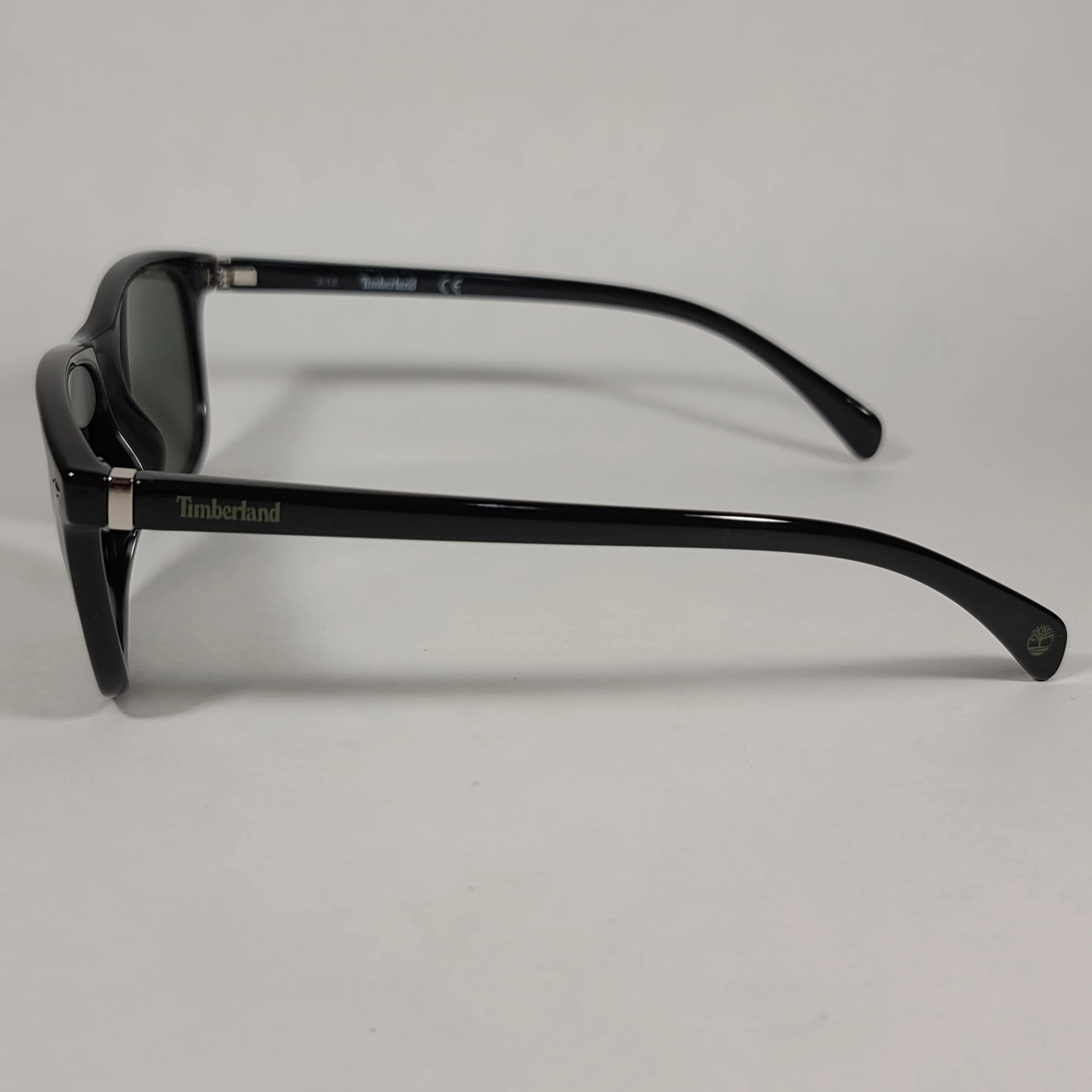 Timberland Square Sunglasses Shiny Black Frame Green Lens TB7140 01N