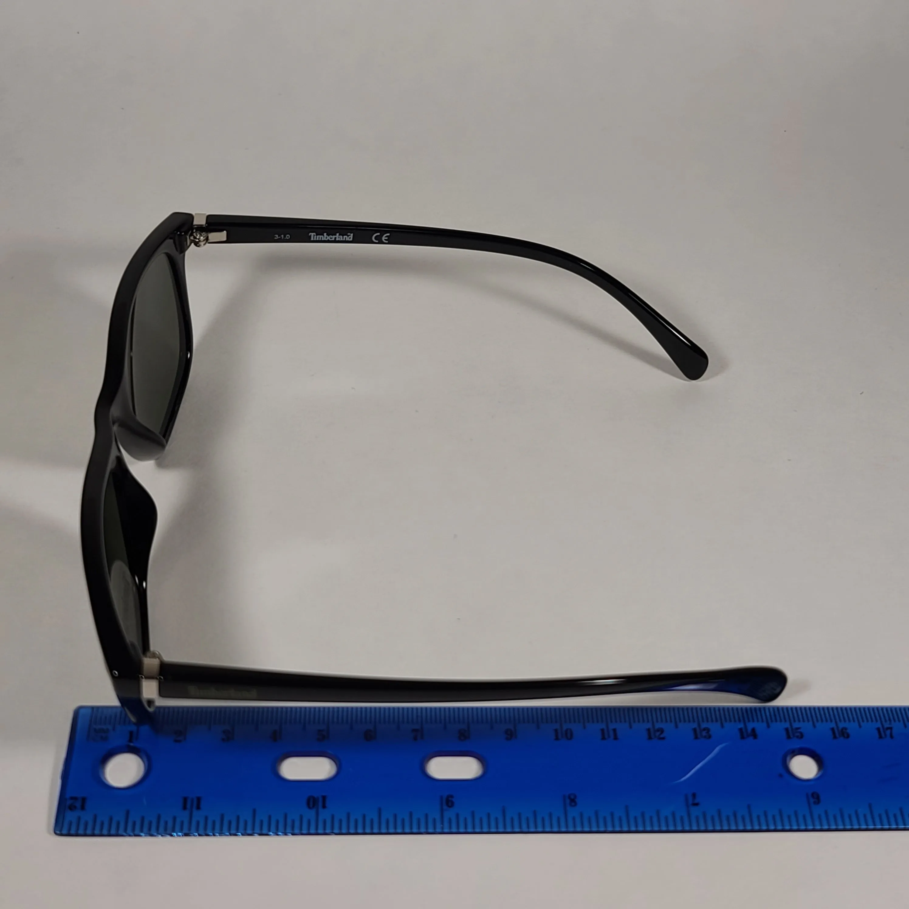 Timberland Square Sunglasses Shiny Black Frame Green Lens TB7140 01N