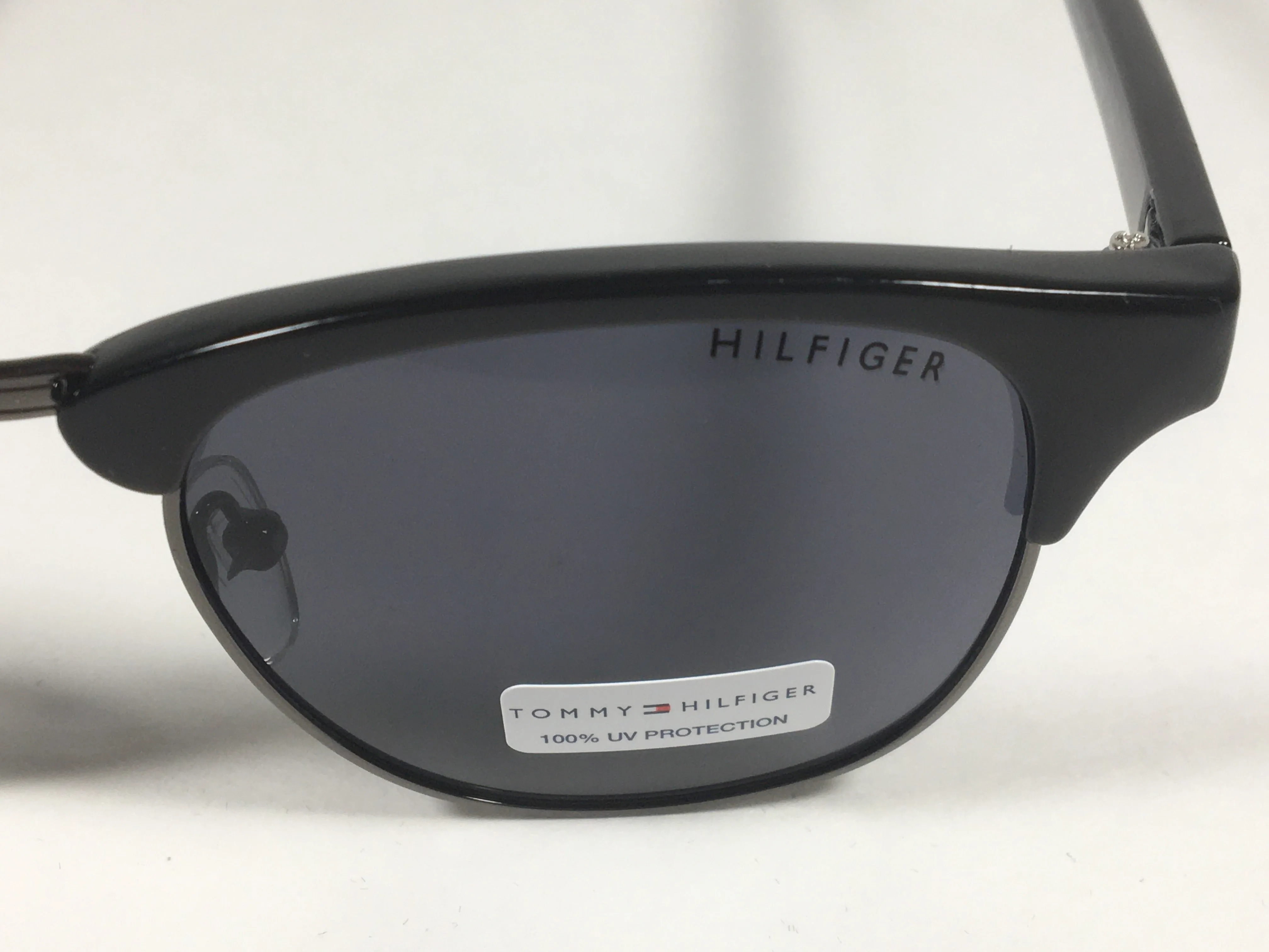 Tommy Hilfiger "Bryan" Square Club Sunglasses Black Gunmetal Gray Lens BRYAN MP OU107