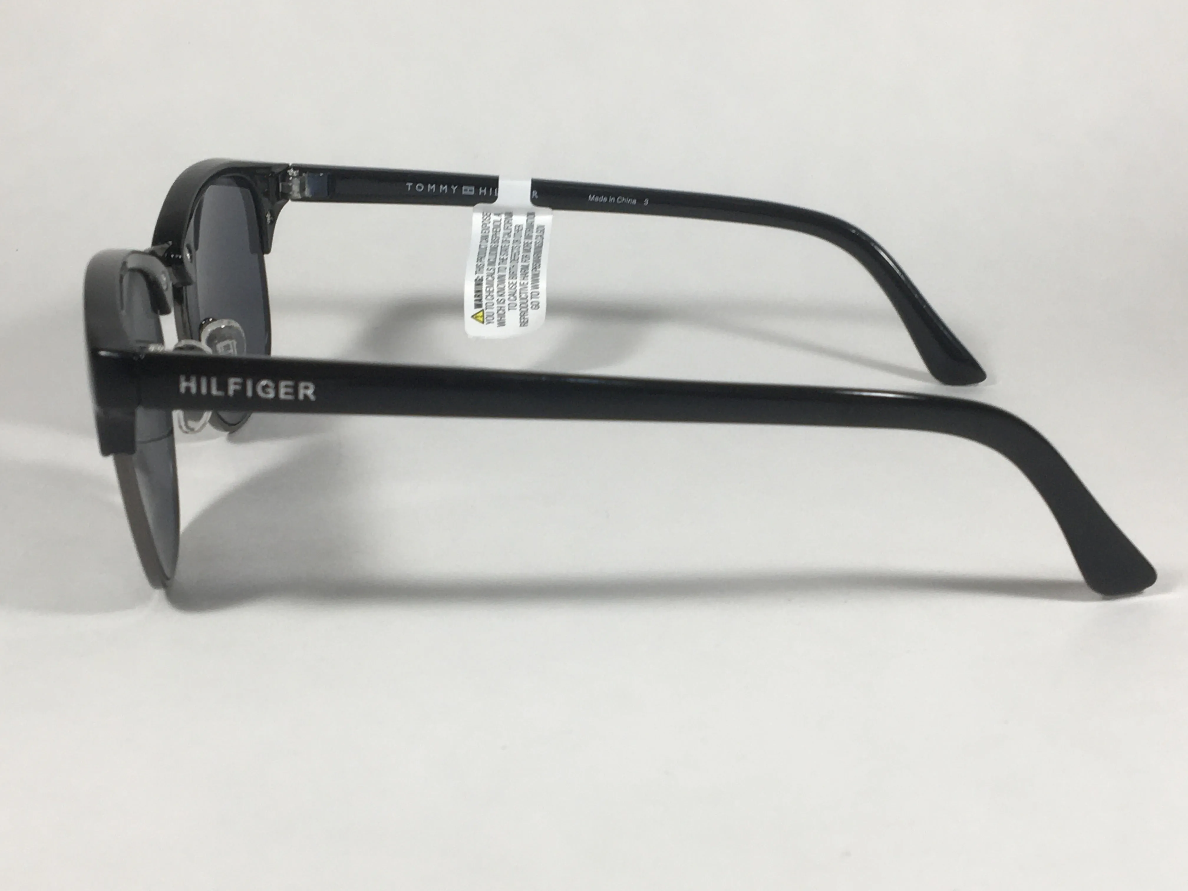 Tommy Hilfiger "Bryan" Square Club Sunglasses Black Gunmetal Gray Lens BRYAN MP OU107