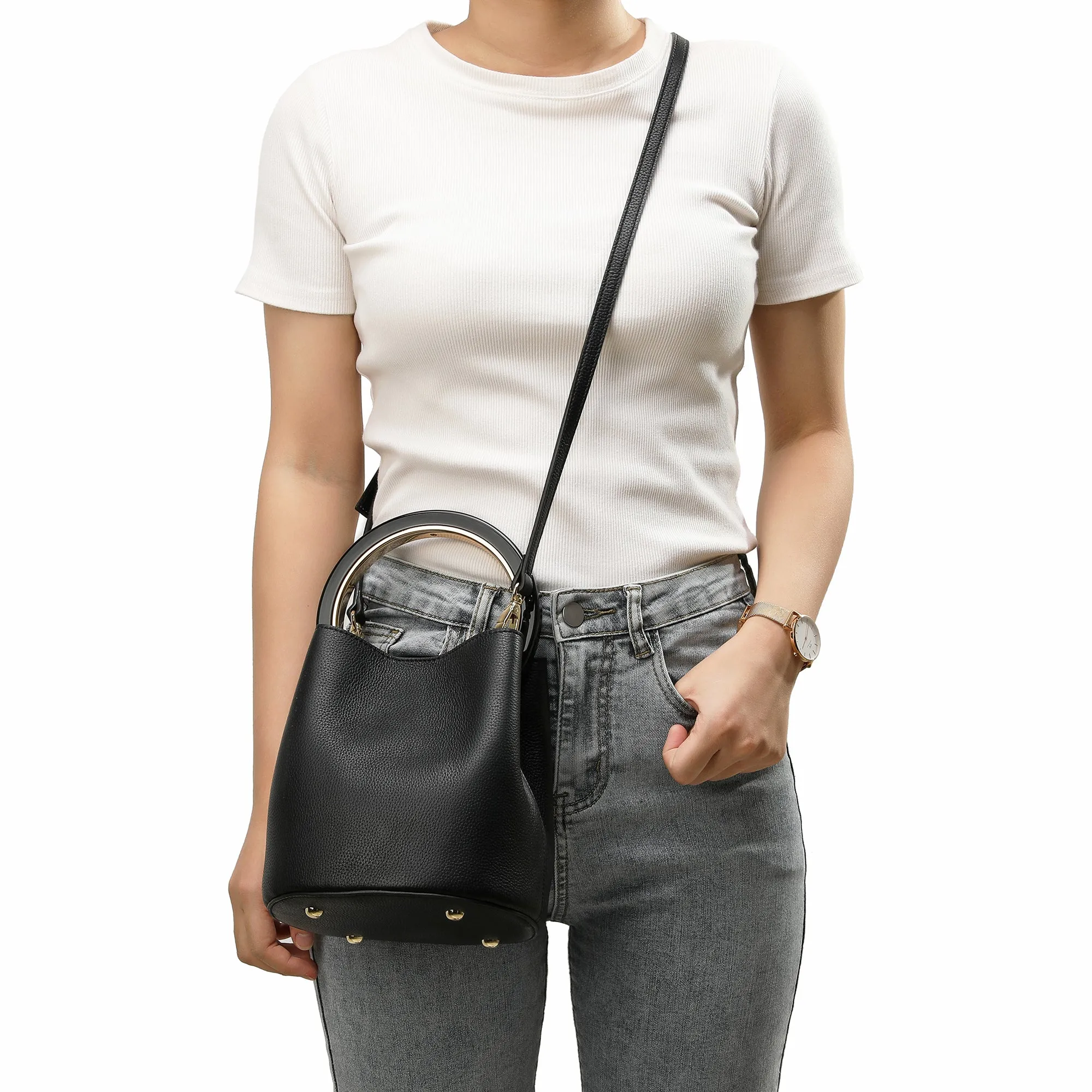 Top-grain Leather Satchel/Shoulder Bag