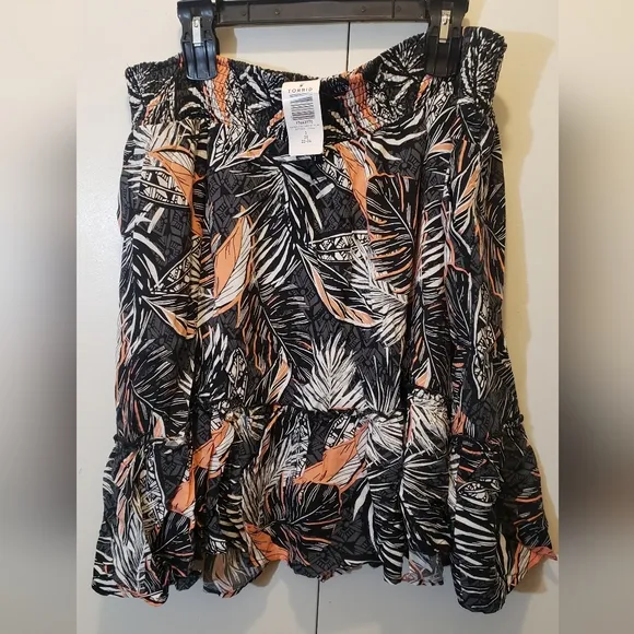 🦜Torrid Tropical Mini Challis Smocked Waist Skirt NWT 3x