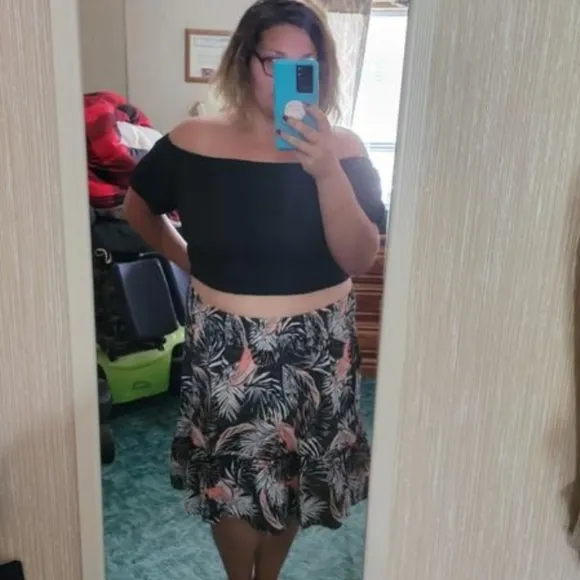 🦜Torrid Tropical Mini Challis Smocked Waist Skirt NWT 3x