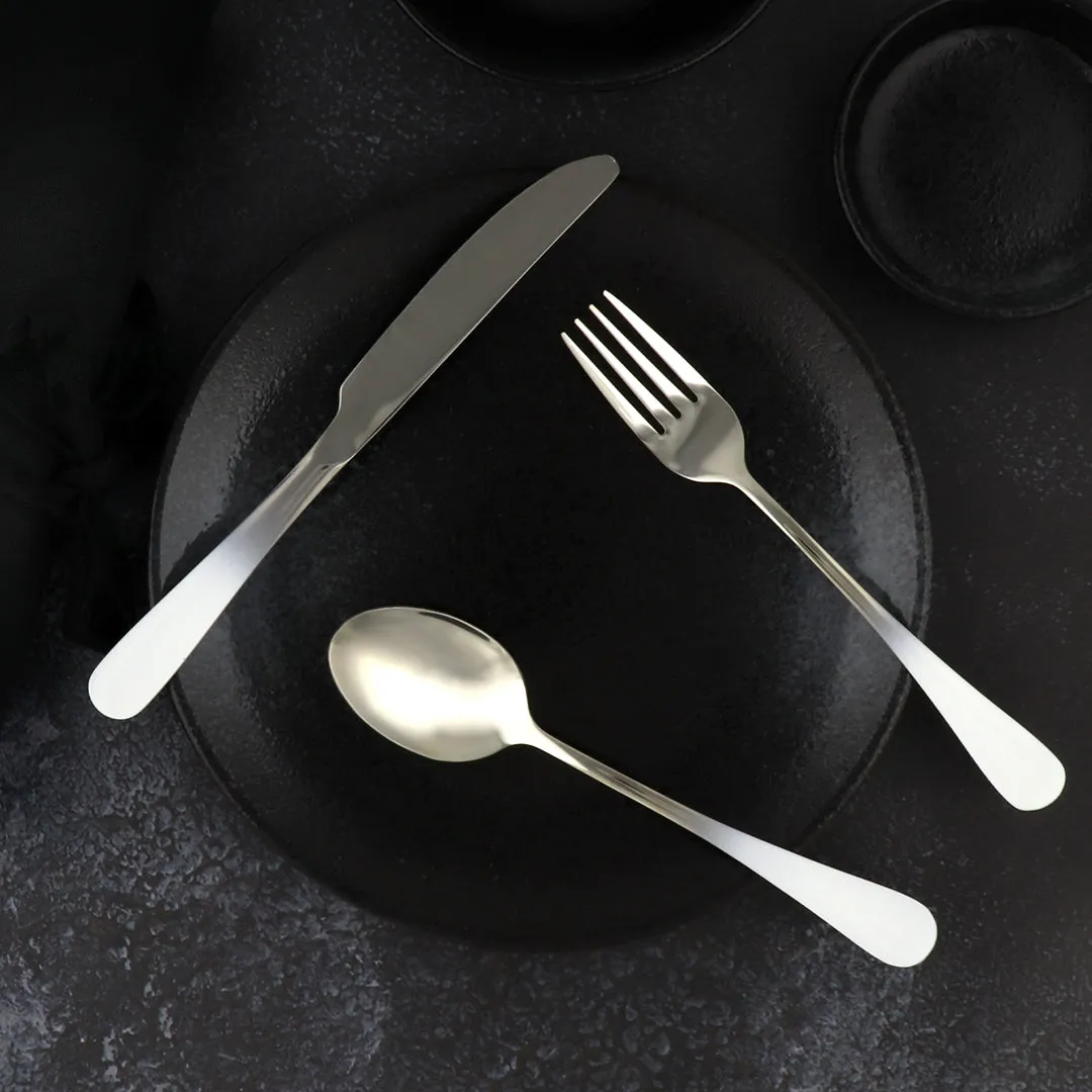 Traditional Travel Flatware Set in a Roll (Glossy White Ombre)