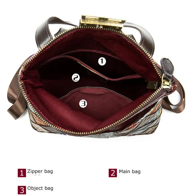 Trendy Delicate Ethnic Patchwork Multi-color Backpack For Women