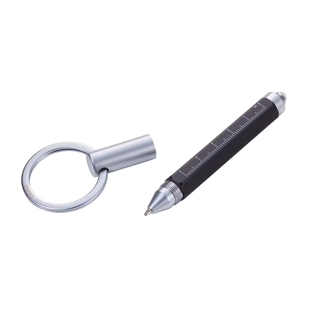 TROIKA Keyring with Torch and Micro Ballpoint Pen - Black
