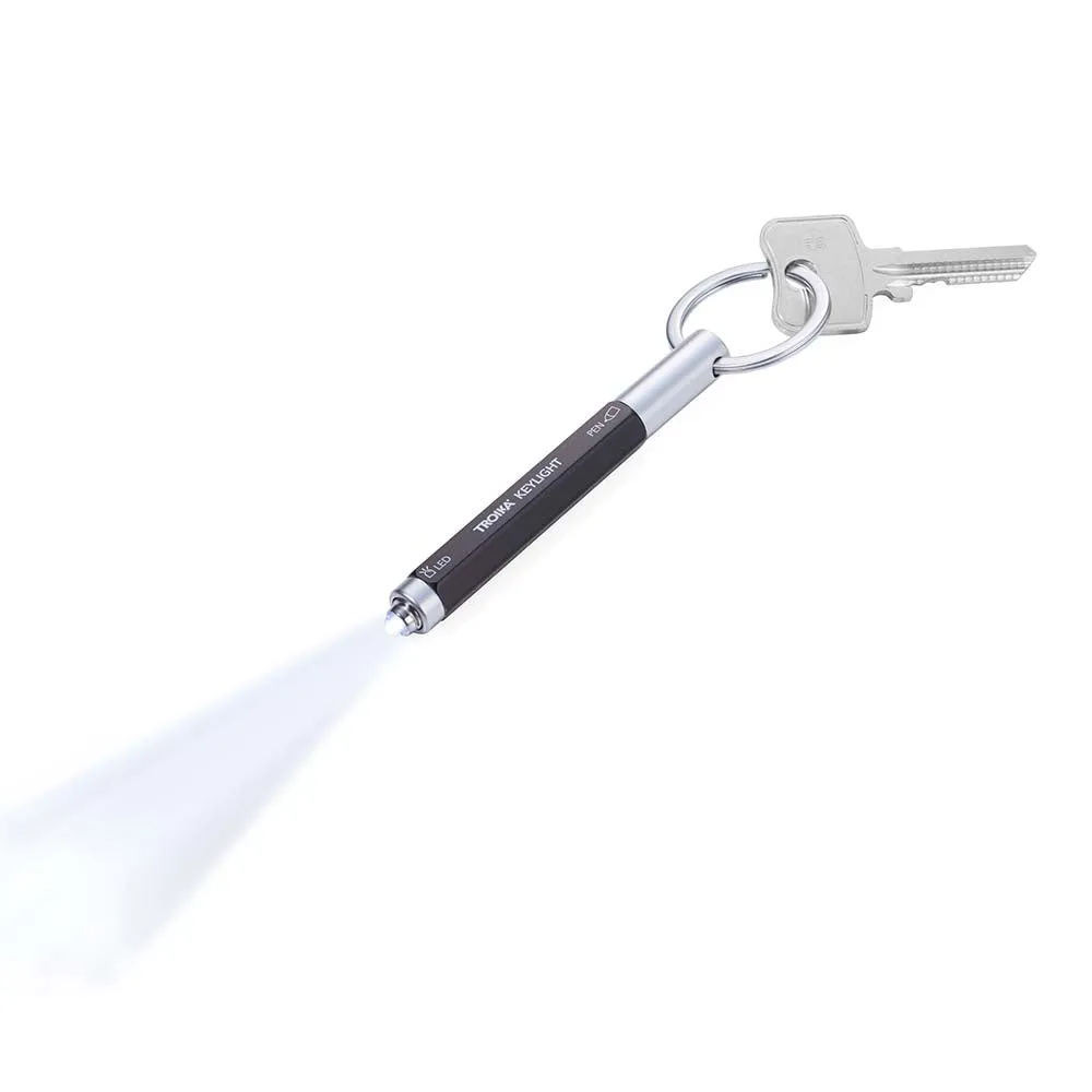 TROIKA Keyring with Torch and Micro Ballpoint Pen - Black