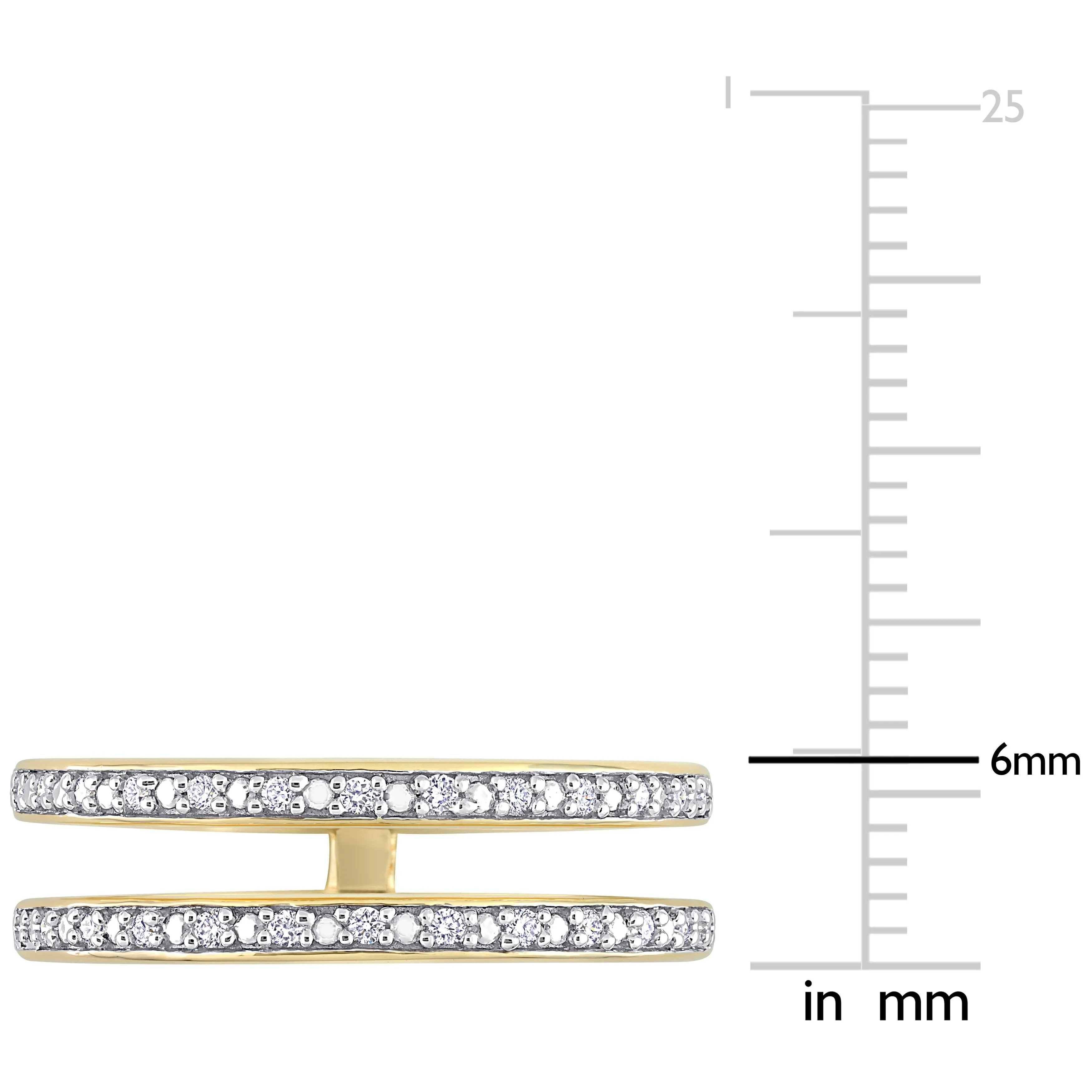 Two Layer 10K Yellow Gold Diamond Ring
