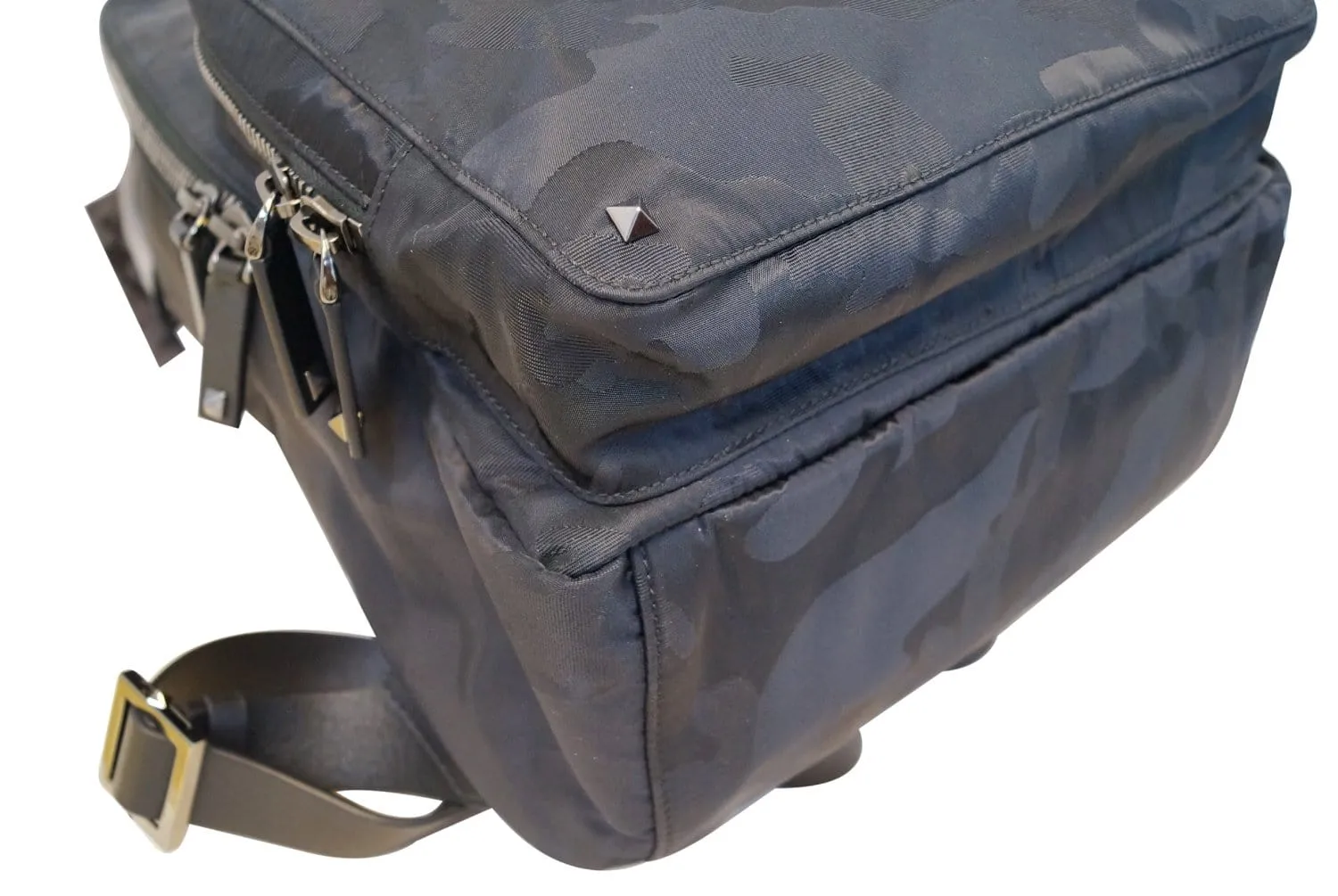 VALENTINO Nylon Jacquard Camo Backpack Black