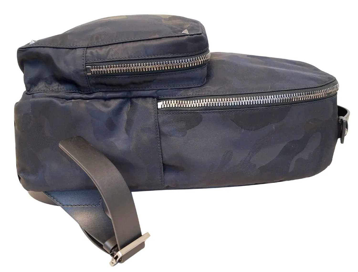 VALENTINO Nylon Jacquard Camo Backpack Black