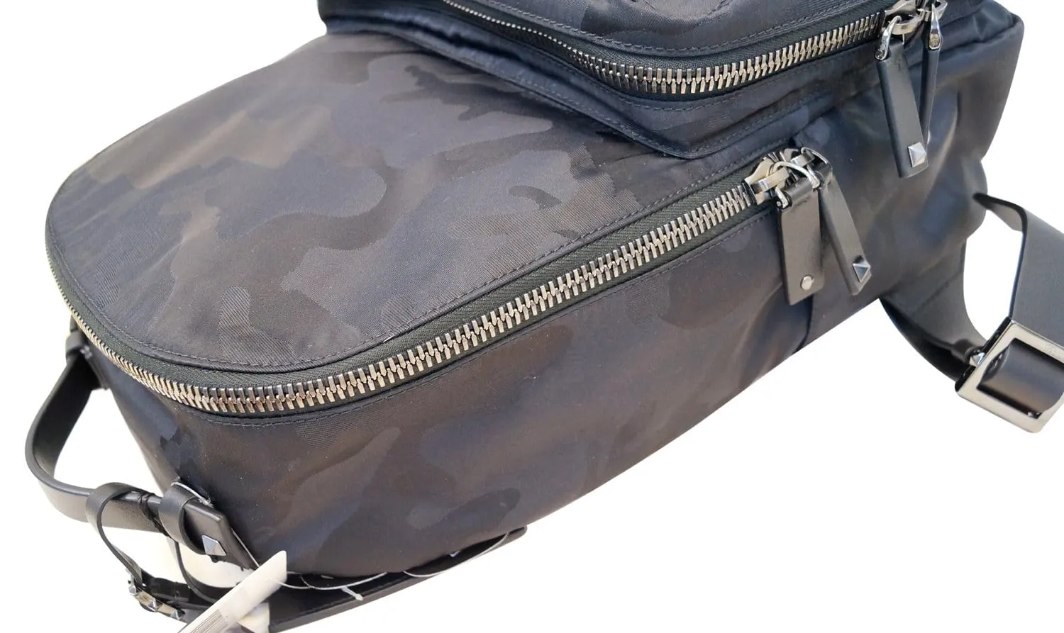 VALENTINO Nylon Jacquard Camo Backpack Black