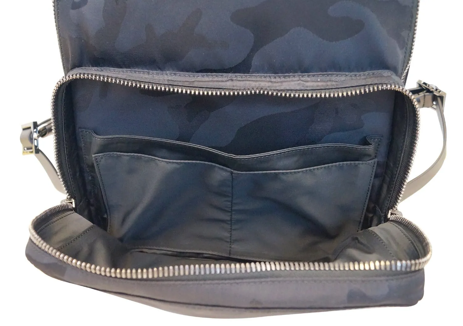 VALENTINO Nylon Jacquard Camo Backpack Black