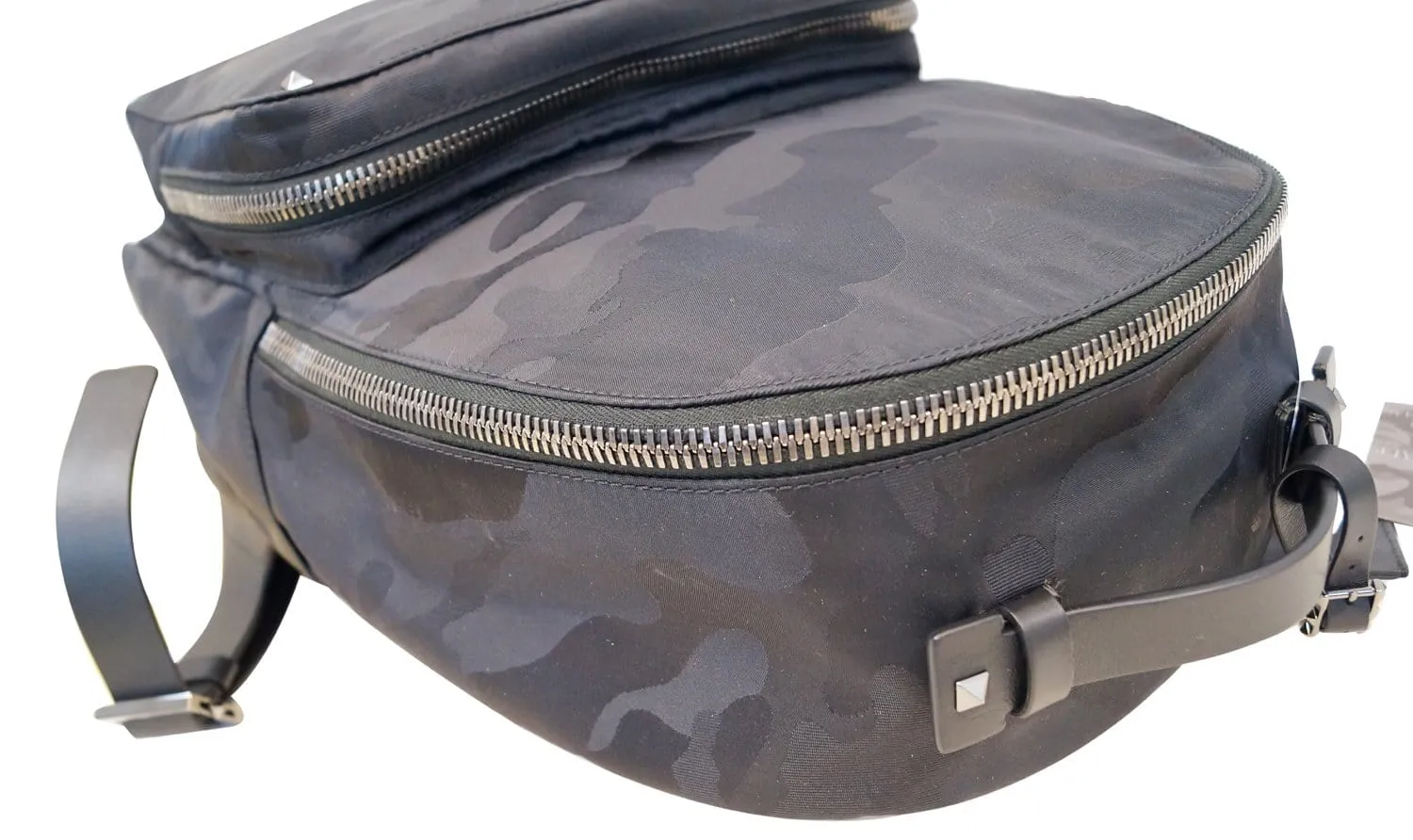 VALENTINO Nylon Jacquard Camo Backpack Black