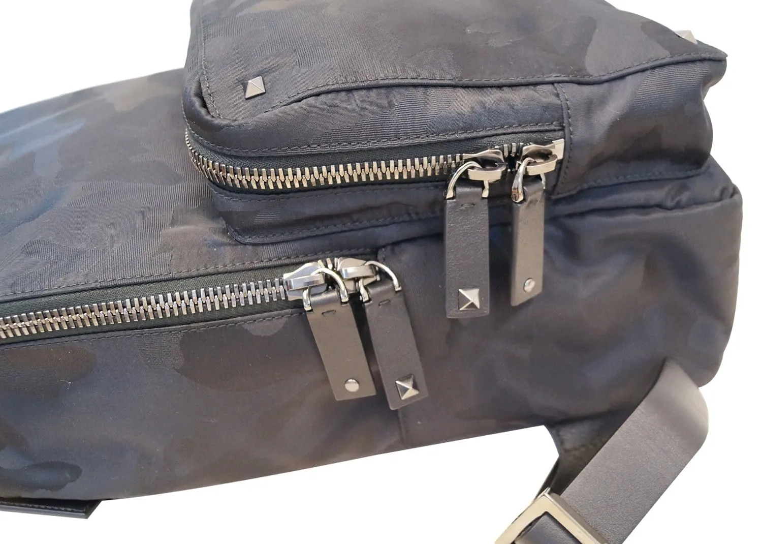 VALENTINO Nylon Jacquard Camo Backpack Black